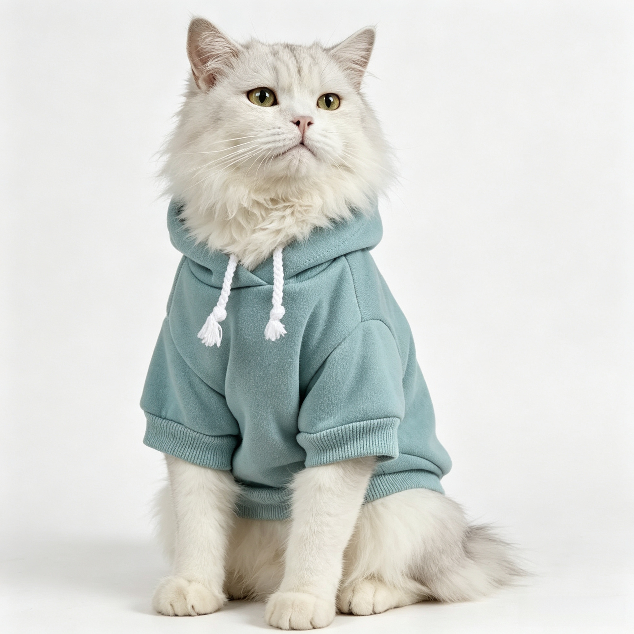 Basic Dog Hoodie Sweatshirt Puppy Sweater Warm Cat Costumes Pet Clothes for Chihuahua Puppy Kitten Small Medium Dogs Cadet Blue Large
