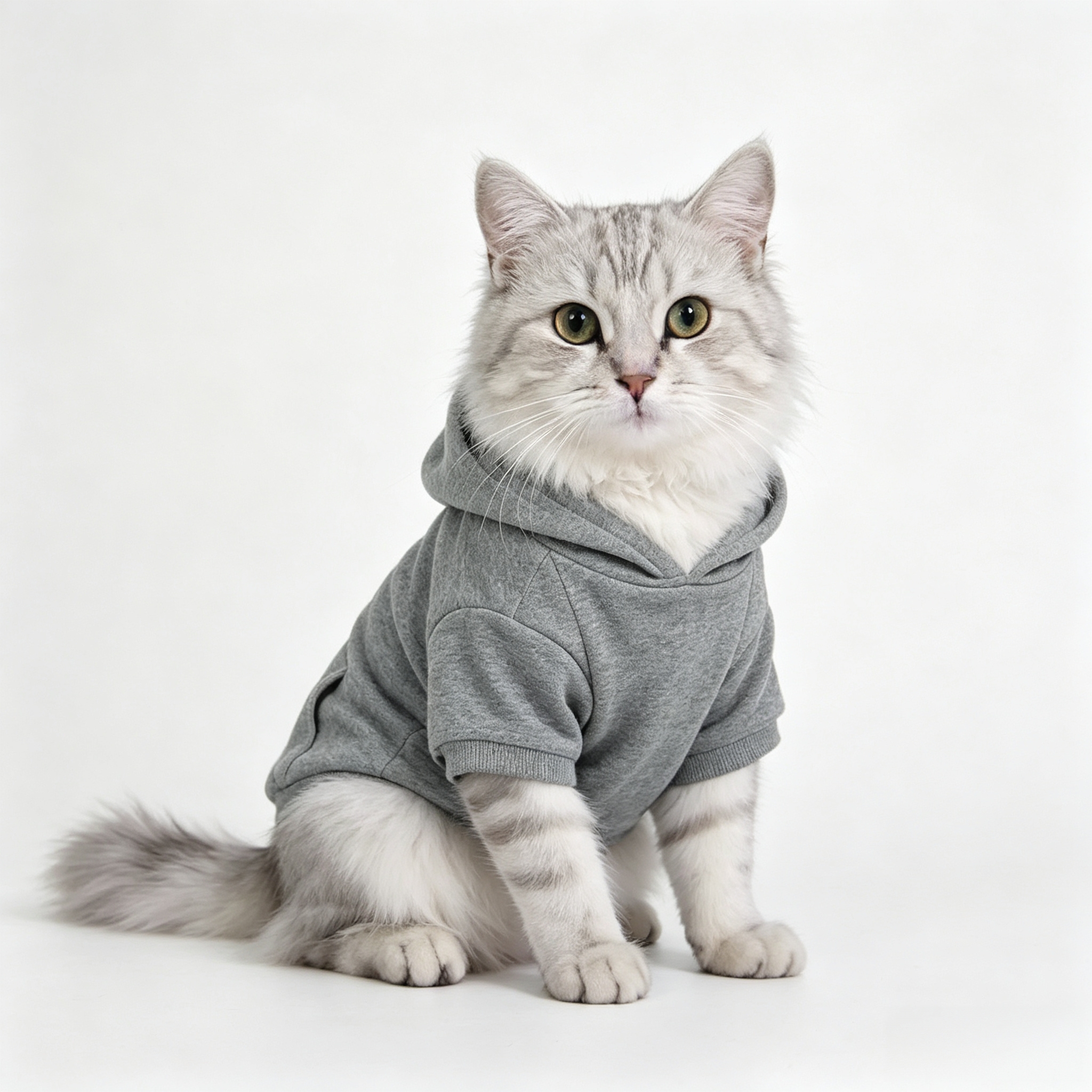 Dog Hoodie for Small Medium Dogs Cats, Soft and Warm Pet Sweater with Leash Hole and Pocket Boy Girl, Puppy Fall Winter Jacket Clothes, French Pitbull Cold Weather Coat Sweatshirt, Grey XS