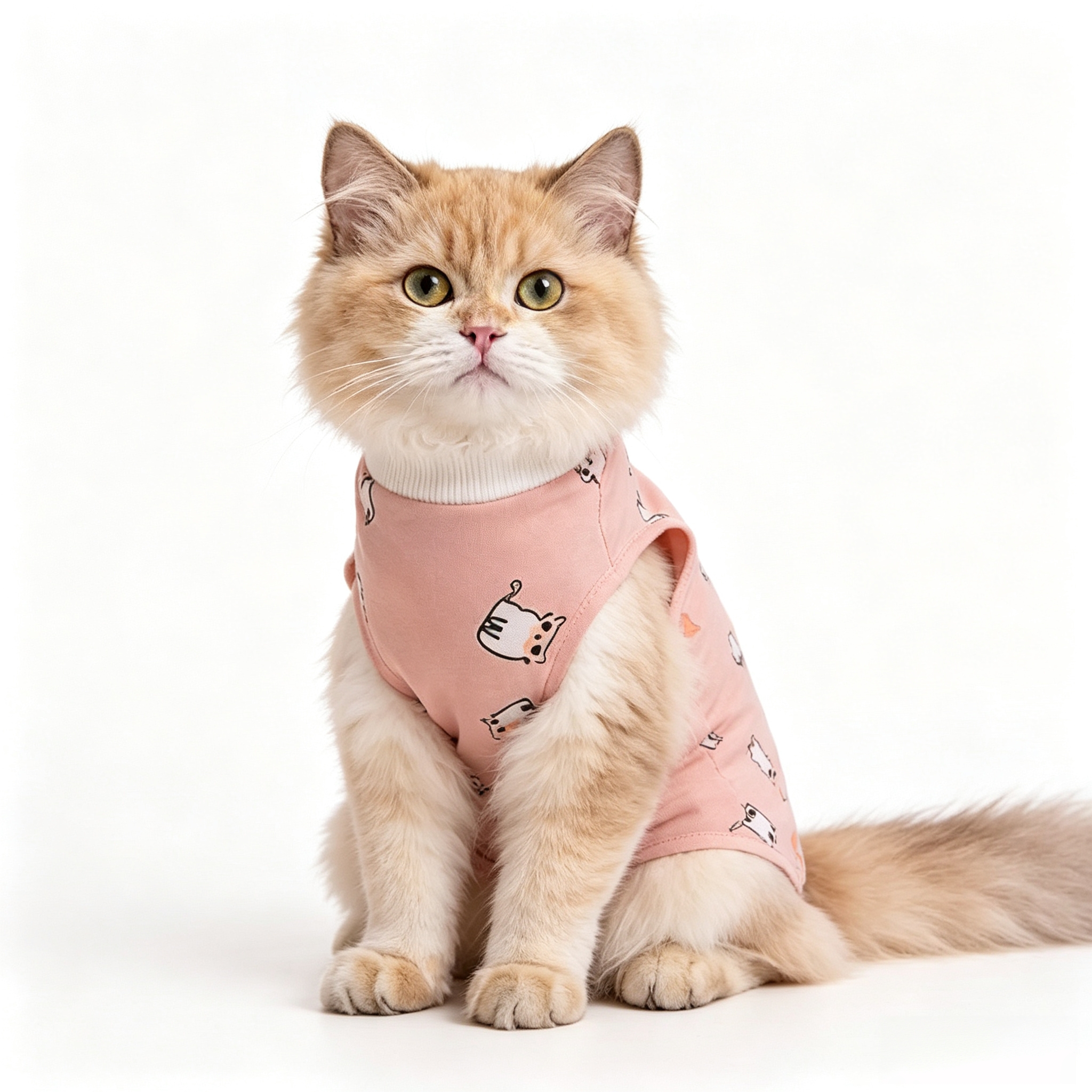 Cat Recovery Onesie - Post-Surgery Kitten Suit, Female, XS, Pink