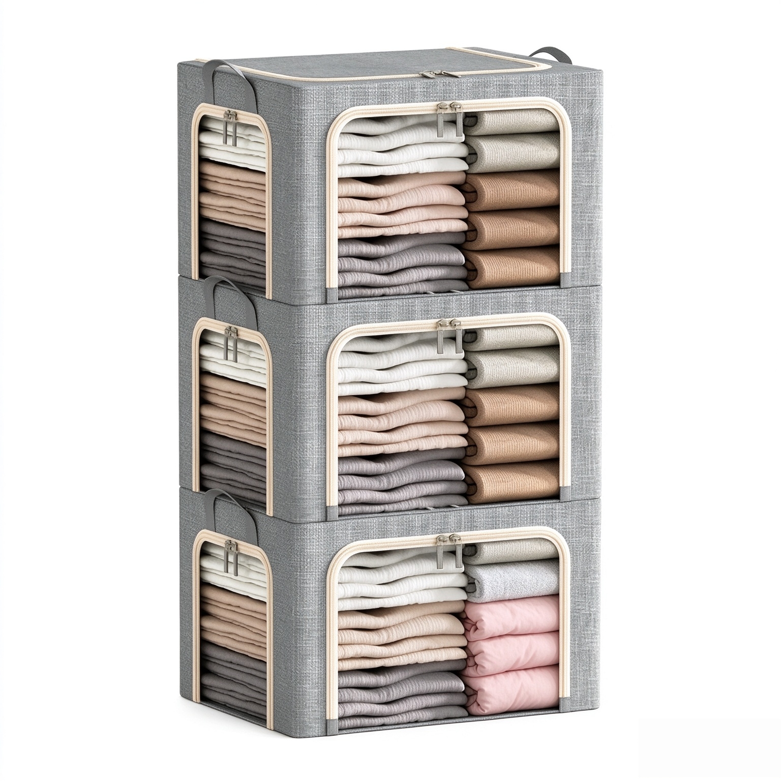 Lifewit 6 Pack Clothes Storage Bins with Metal Frame, Stackable Storage Box