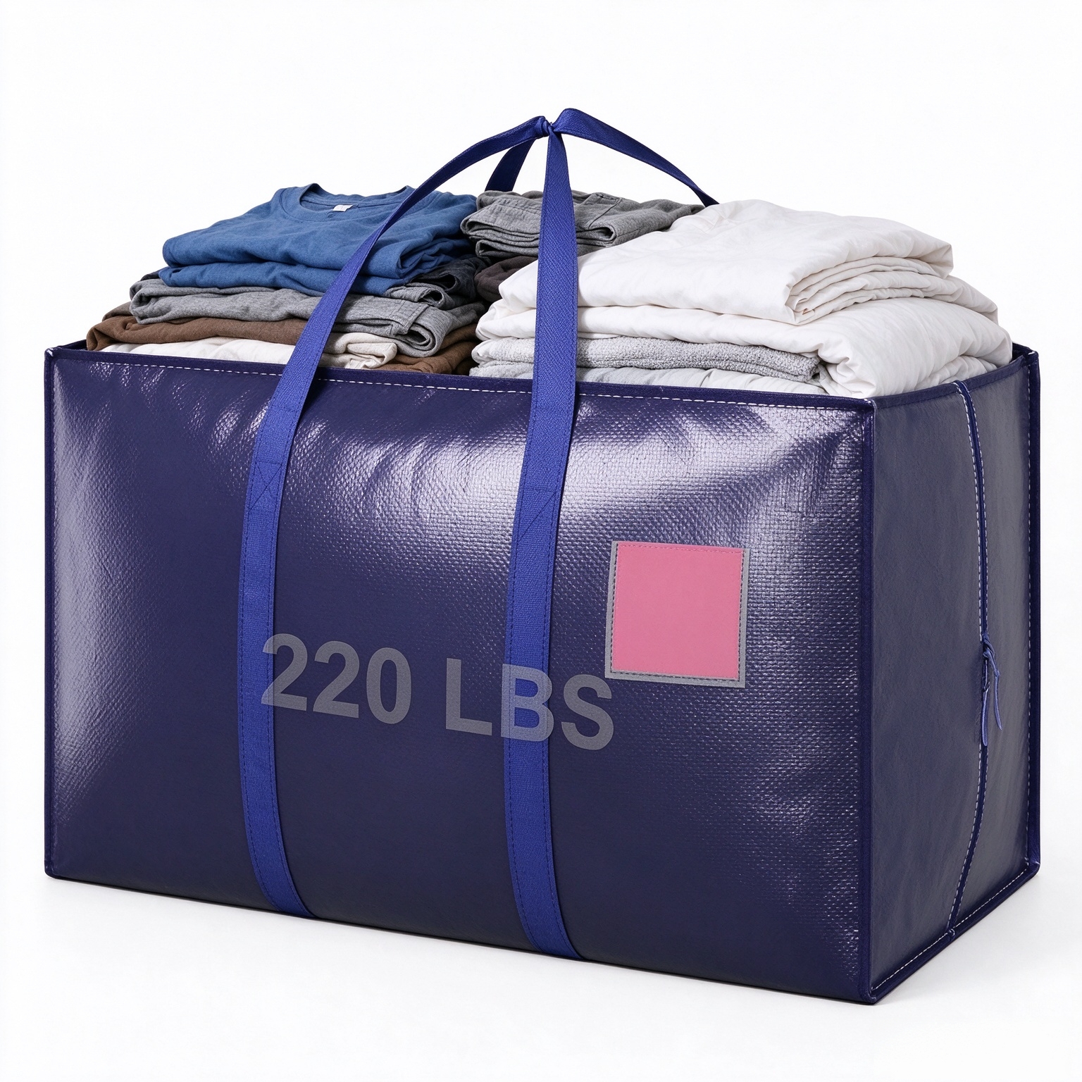 6 Pack Moving Bags Heavy Duty 210GSM with Full-Open Side Zipper, 93L 220lbs Waterproof Foldable Storage Totes for College Dorm Move-In, Moving Boxes Alternative & Home Organization, Blue