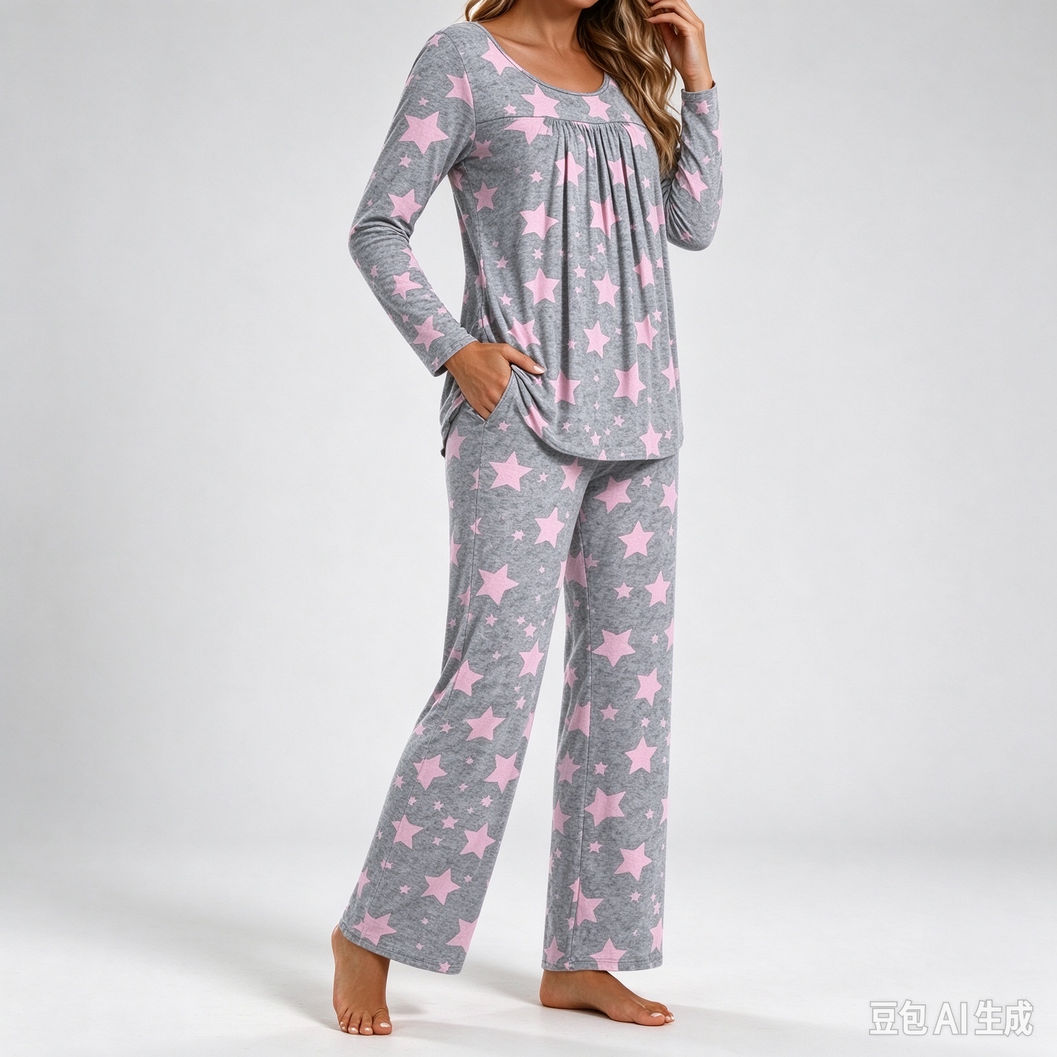 POPYOUNG Womens Pajama Set 2 Pieces Fall Pjs Comfy Sleepwear with Pockets