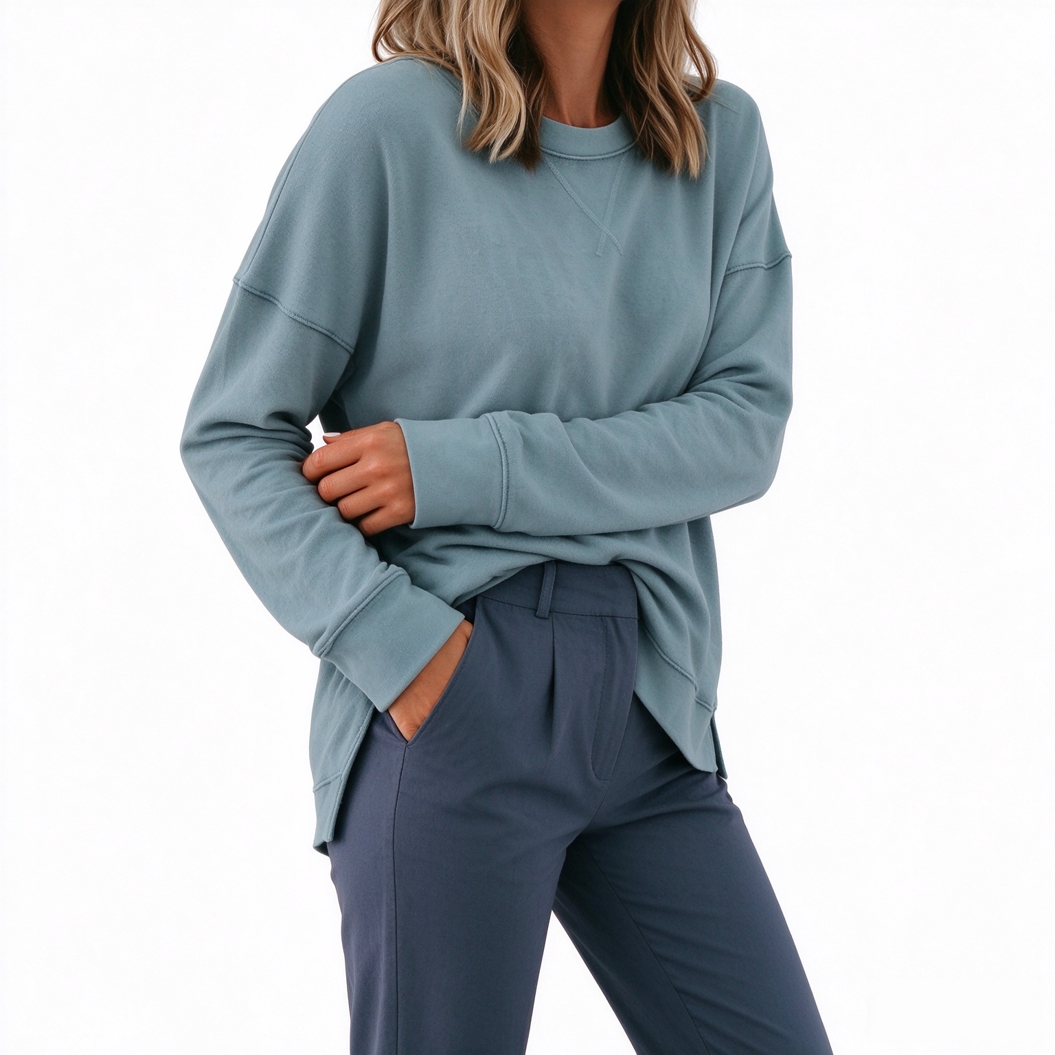 Dokotoo Women's Casual Crew Neck Sweatshirt Loose Long Sleeve Pullover Tops