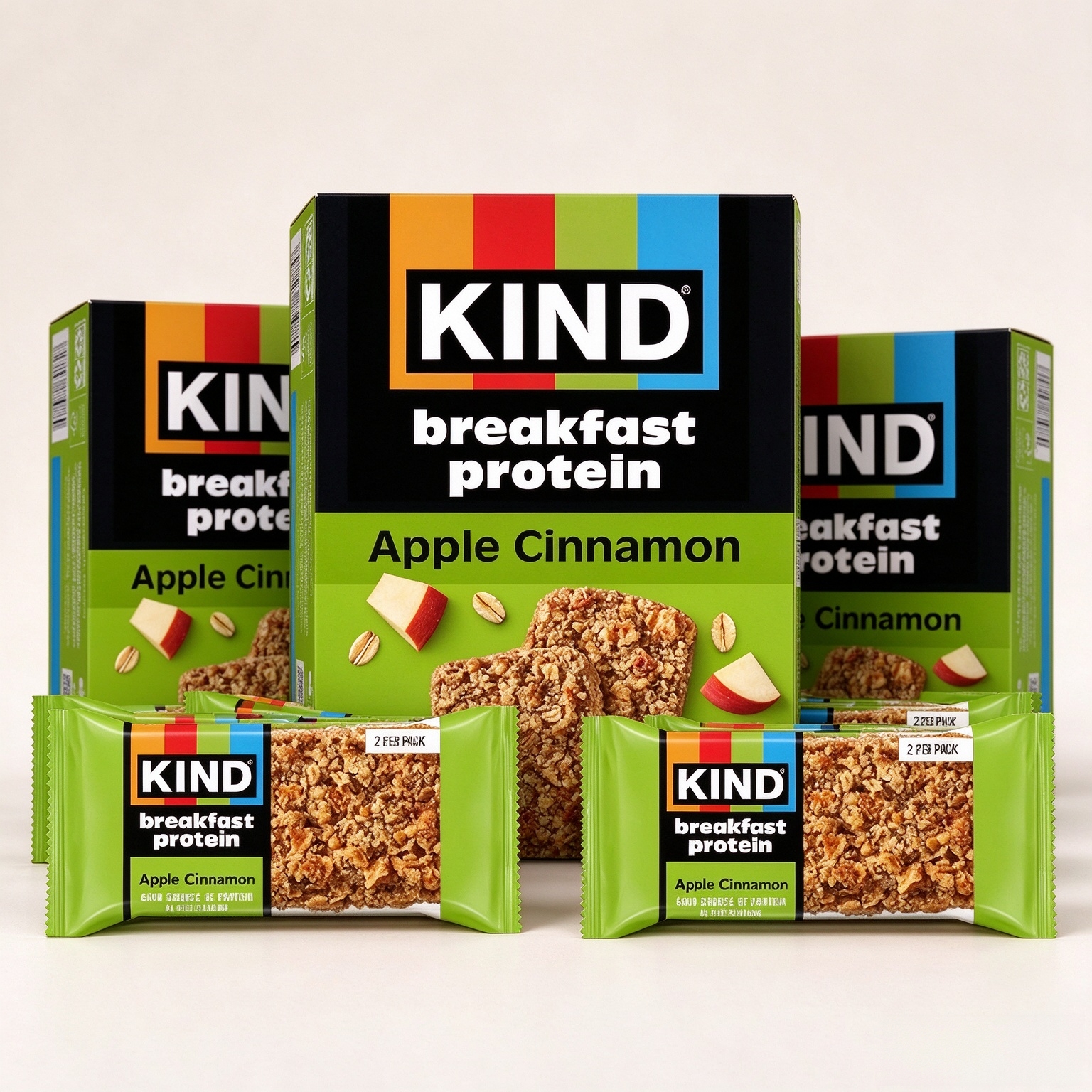 KIND Breakfast Protein Bars, Apple Cinnamon, Gluten Free, Low Sodium, Healthy Snacks, 8g Protein, 12 Count (12 Packs of 2 Bars)