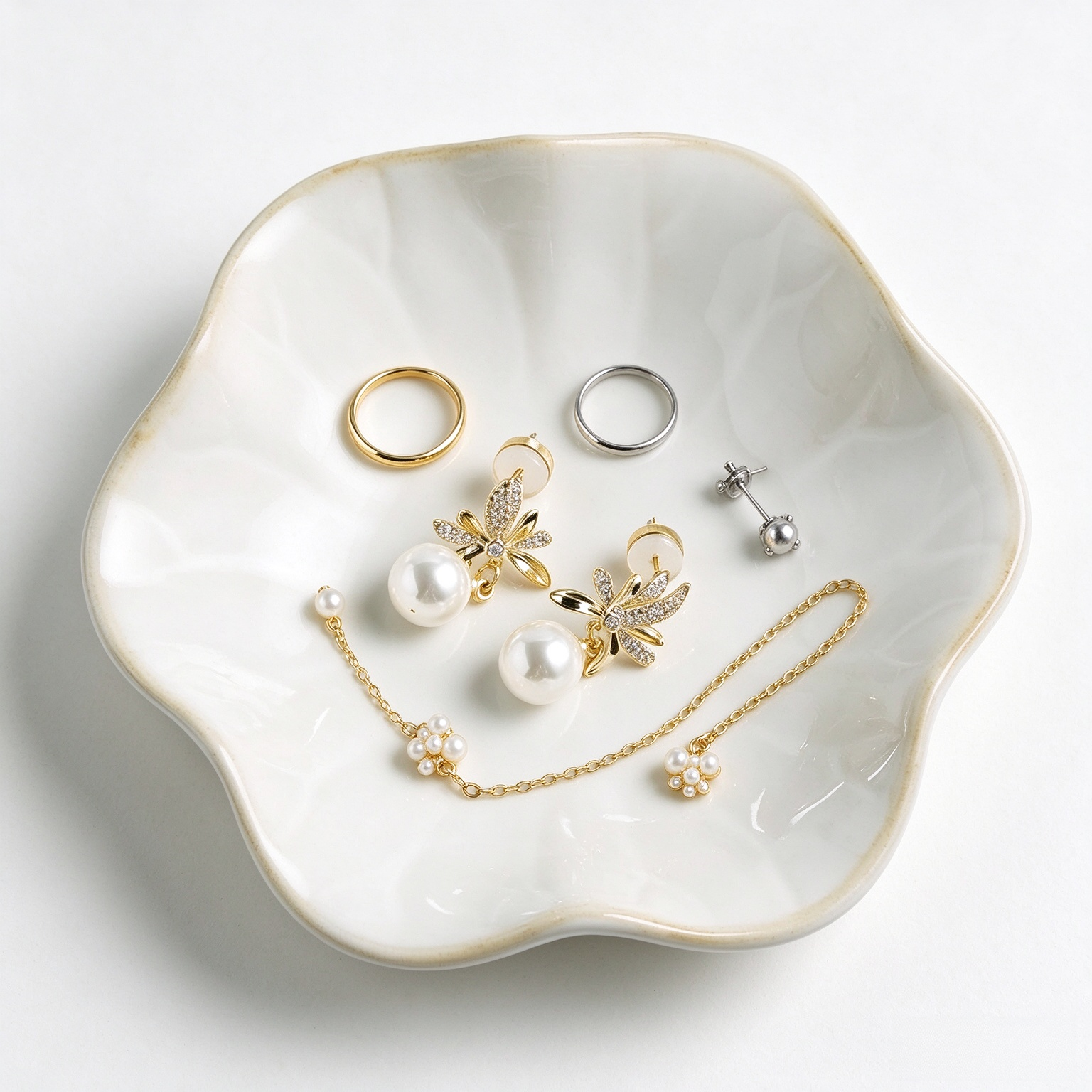 BEUNAIZER Jewelry Dish Tray, Ring Dish, Ceramic Trinket Tray, Key Bowl