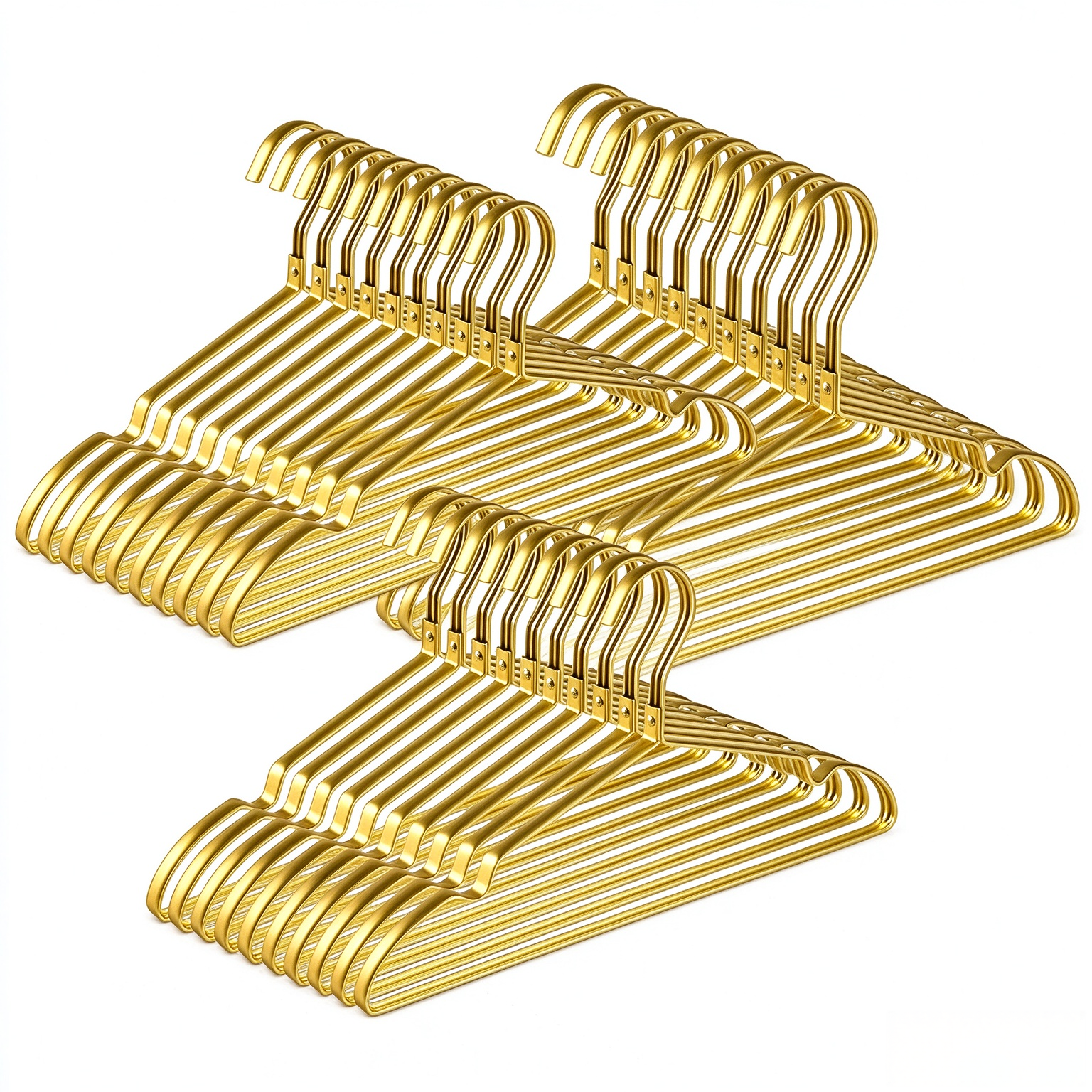 Amber Home 20 Pack Premium Matte Gold Aluminum Coat Hangers, 16.5” Extra Smooth & Durable Metal Shirt Dress Hanger, Light & Sturdy Metal Rack for Jacket Trouser Pant Slack
