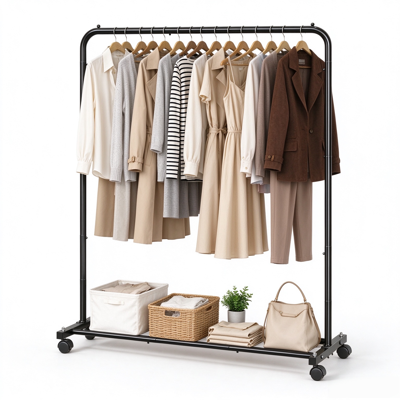 Simple Trending Clothing Rack, Portable Garment Rack, Clothes Rack, Black