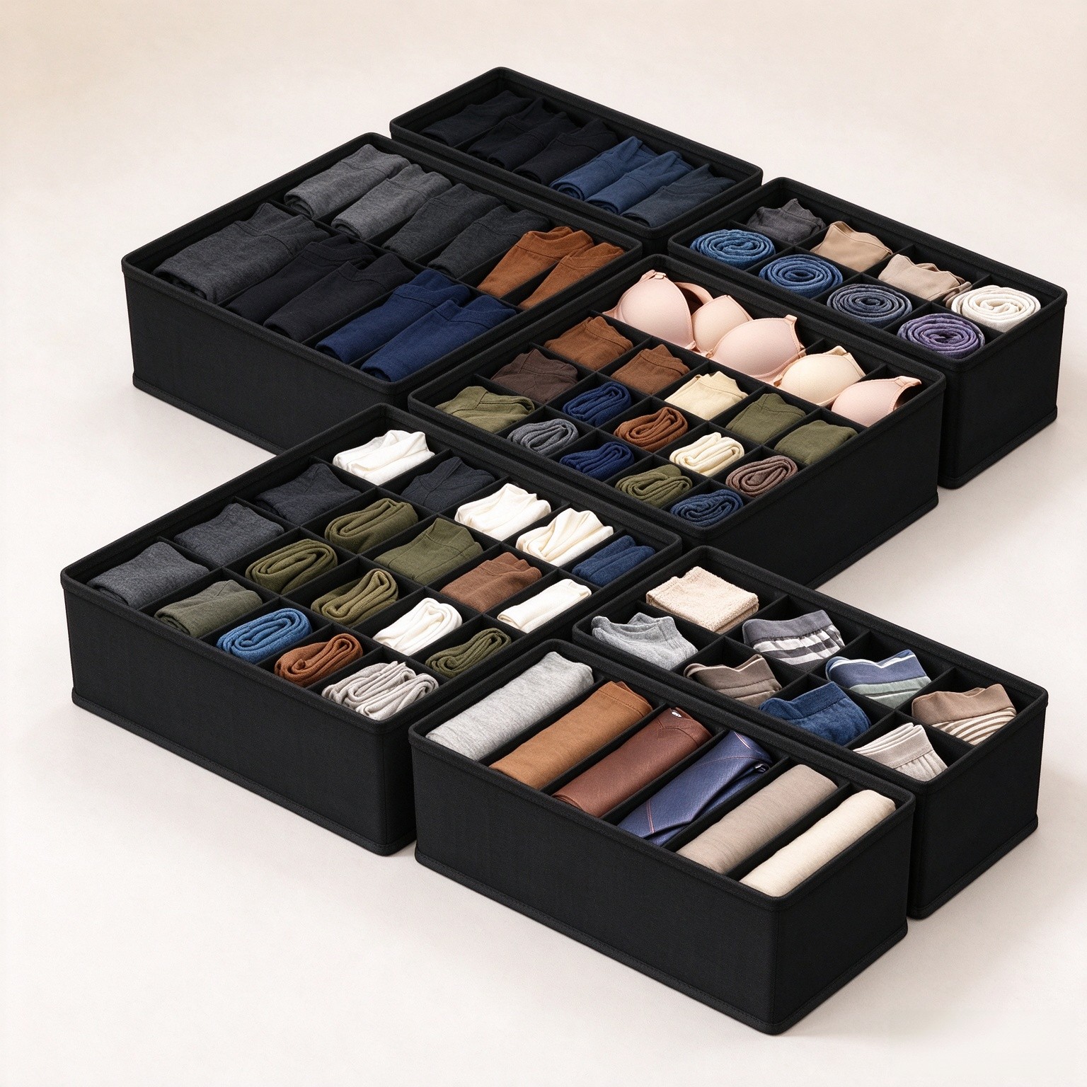 Simple Houseware Closet Underwear Organizer Drawer Divider Assorted 7 pcs