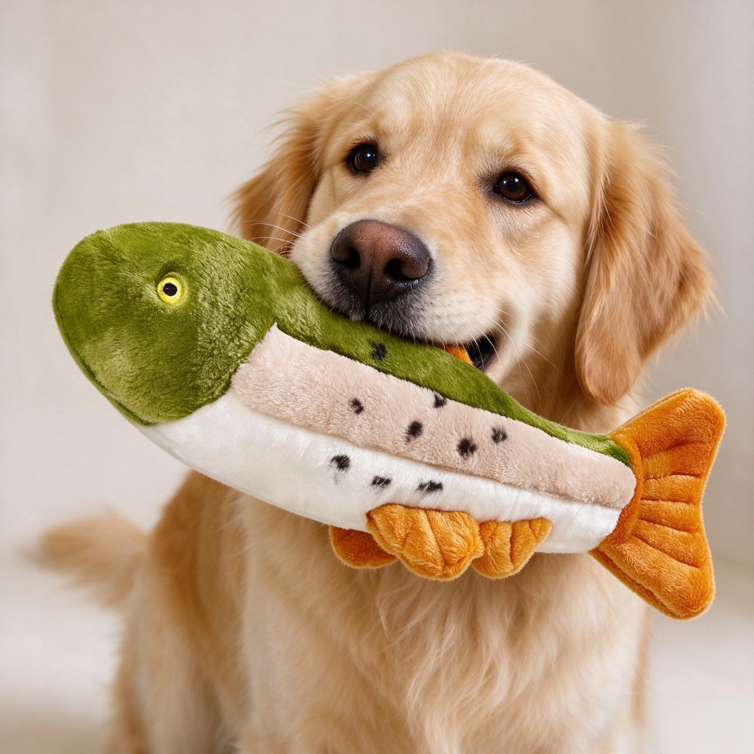 Fluff & Tuff Ruby Rainbow Trout Plush Dog Toy - 14"
