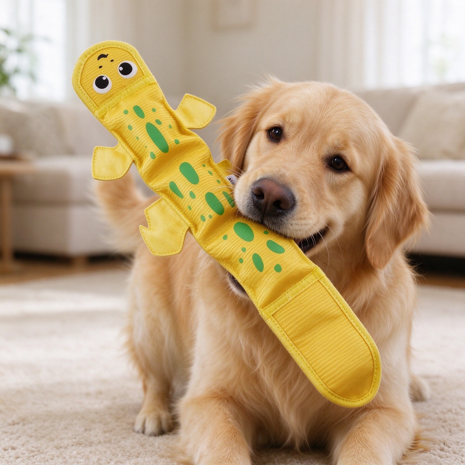 Outward Hound Fire Biterz Lizard Tough Chew Dog Toy, Plush & Squeaky, 24"