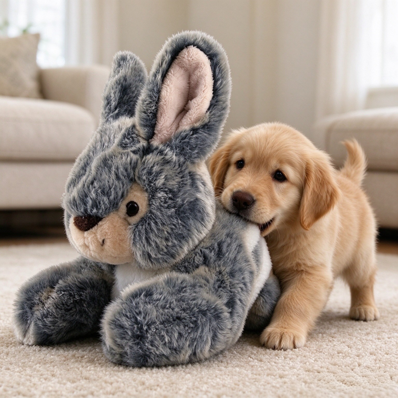 Fluff & Tuff Walter Wabbit Plush Dog Toy - 12"