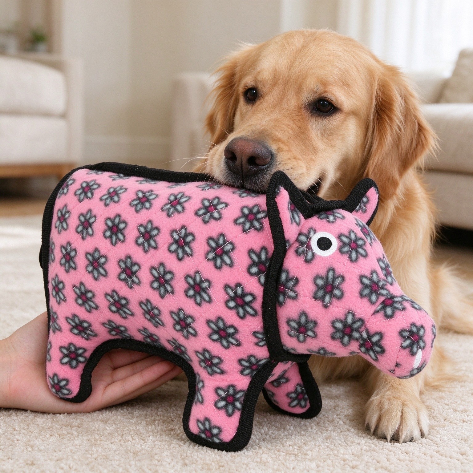 TUFFY® Medium Pig Ultra Durable Plush Dog Toy