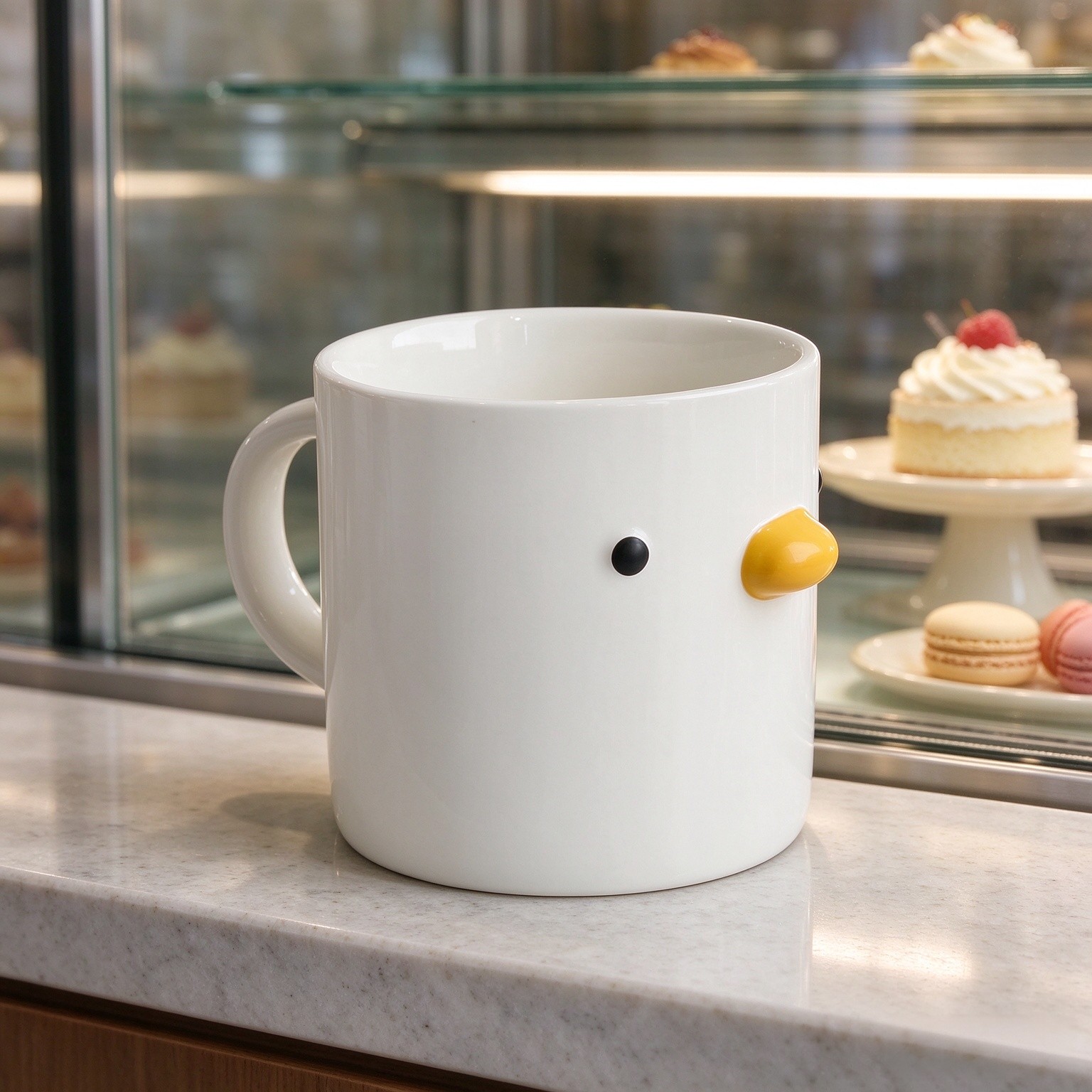 PURROOM Cute Duck Coffee Mug, Handmade Glaze Chick Cup, Safety Ceramic Milk Latte Mugs, 14 oz Cute Tea Cup. Best Gifts For Coffee & Mug Collector.