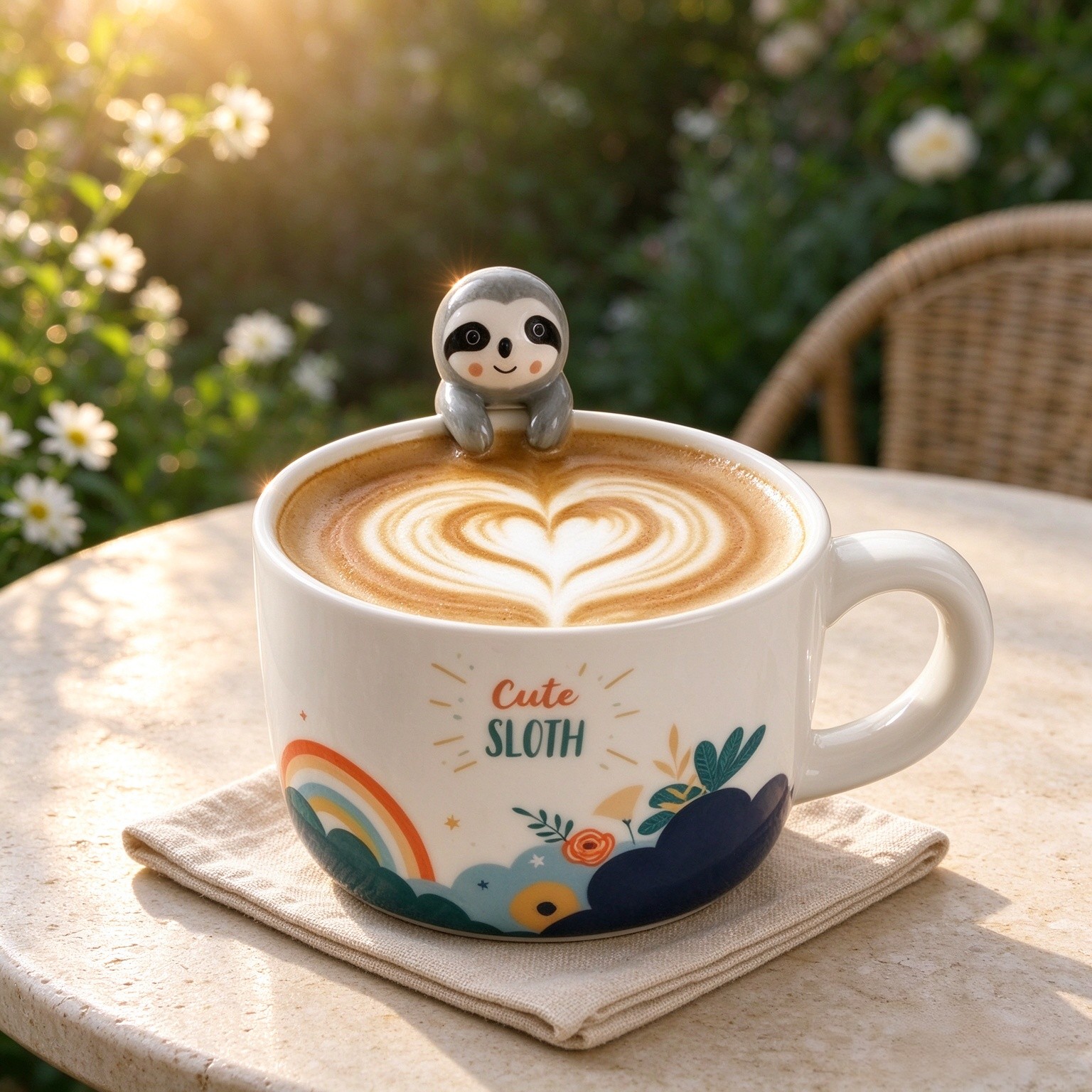 12oz Cute 3D Sloth Ceramic Coffee Mug