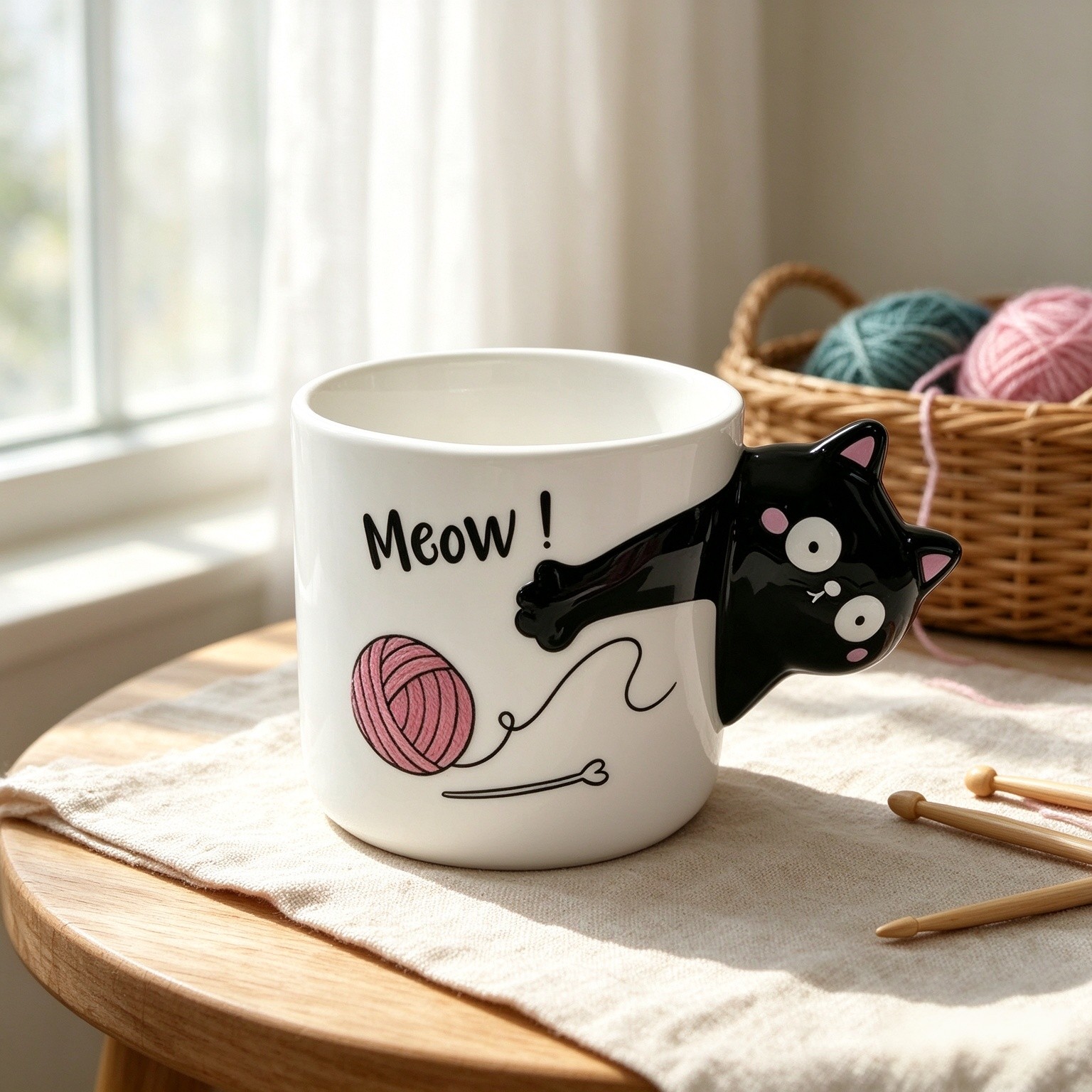 Lily's Home 15 oz Cat Mug - Ceramic Cat Coffee Cup
