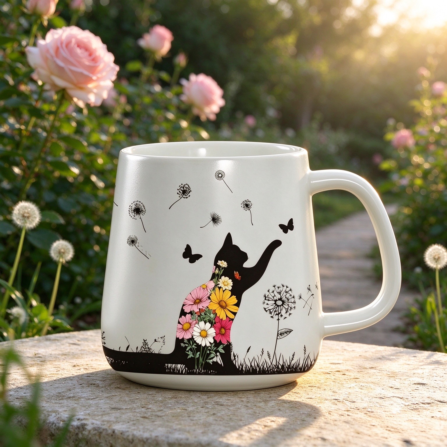 Color Changing Cat Coffee mug, cat magic mug for Hot Cocoa Tea Milk, Cute Heat Changing Design for Cat LoversWomen & Men, Magic Surprise Gift
