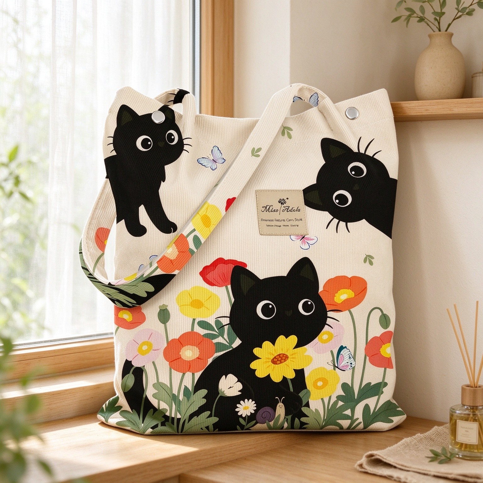 Miss Adola Corduroy Tote Bag for Women with Aesthetic Design