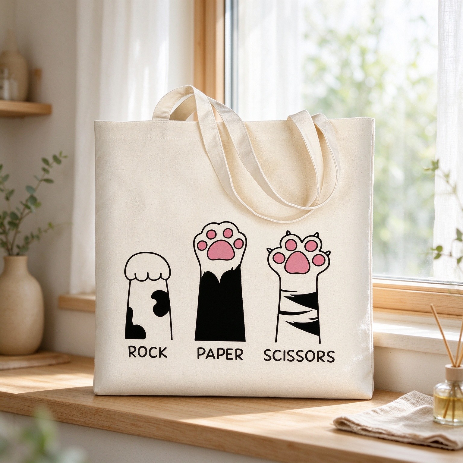 AUSVKAI Canvas Tote Bag Aesthetic for Women, Cute Reusable Cloth Cotton Bags for College Shopping Beach Grocery Trendy Gifts
