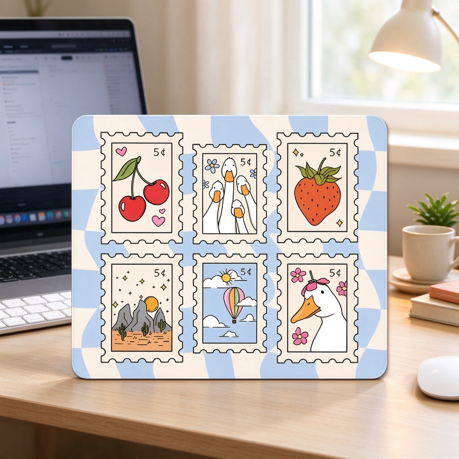 Cute Silly Goose Desk Mouse Pad Office Decor