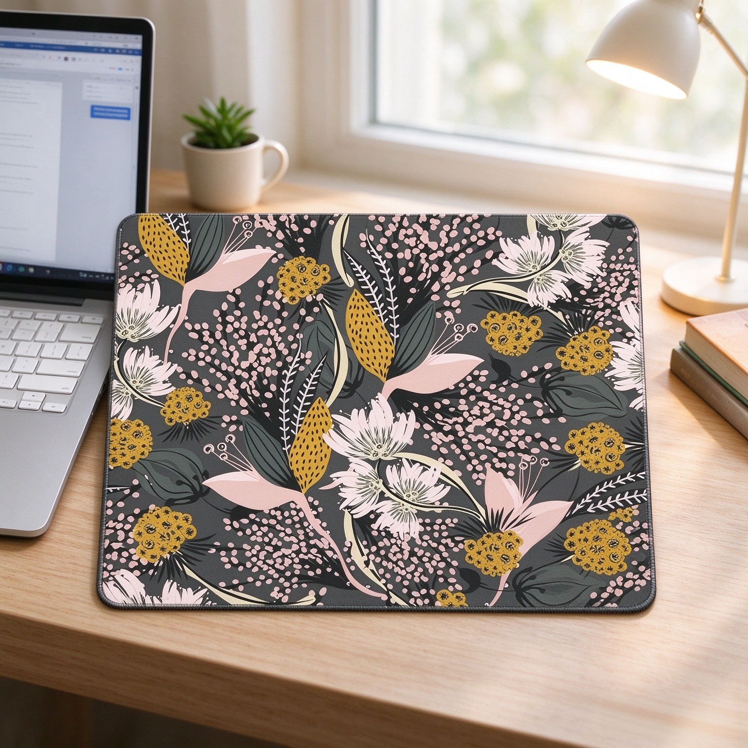 Vintage Flowers Mousepad Colorful Mouse Pad Floral Office Decor for Women Desk Accessories Pastel Flowers Mousepad Gift Coworker Boss