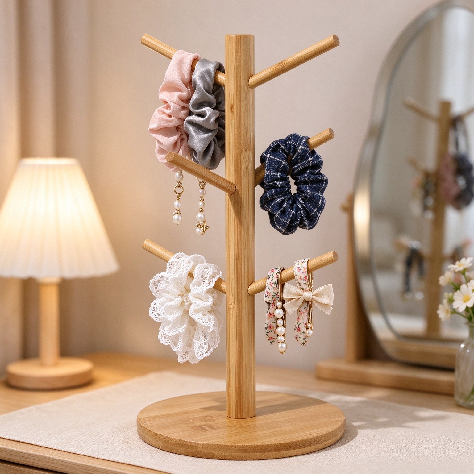 Scrunchie Holder Organizer Stand Bracelet Holder Accessories Jewelry Hair Tie Organizer Cute Stuff for Gils Bedroom The Perfect Hair Dresser Dislpay and Also can be Mug Tree Stand Cup Rack