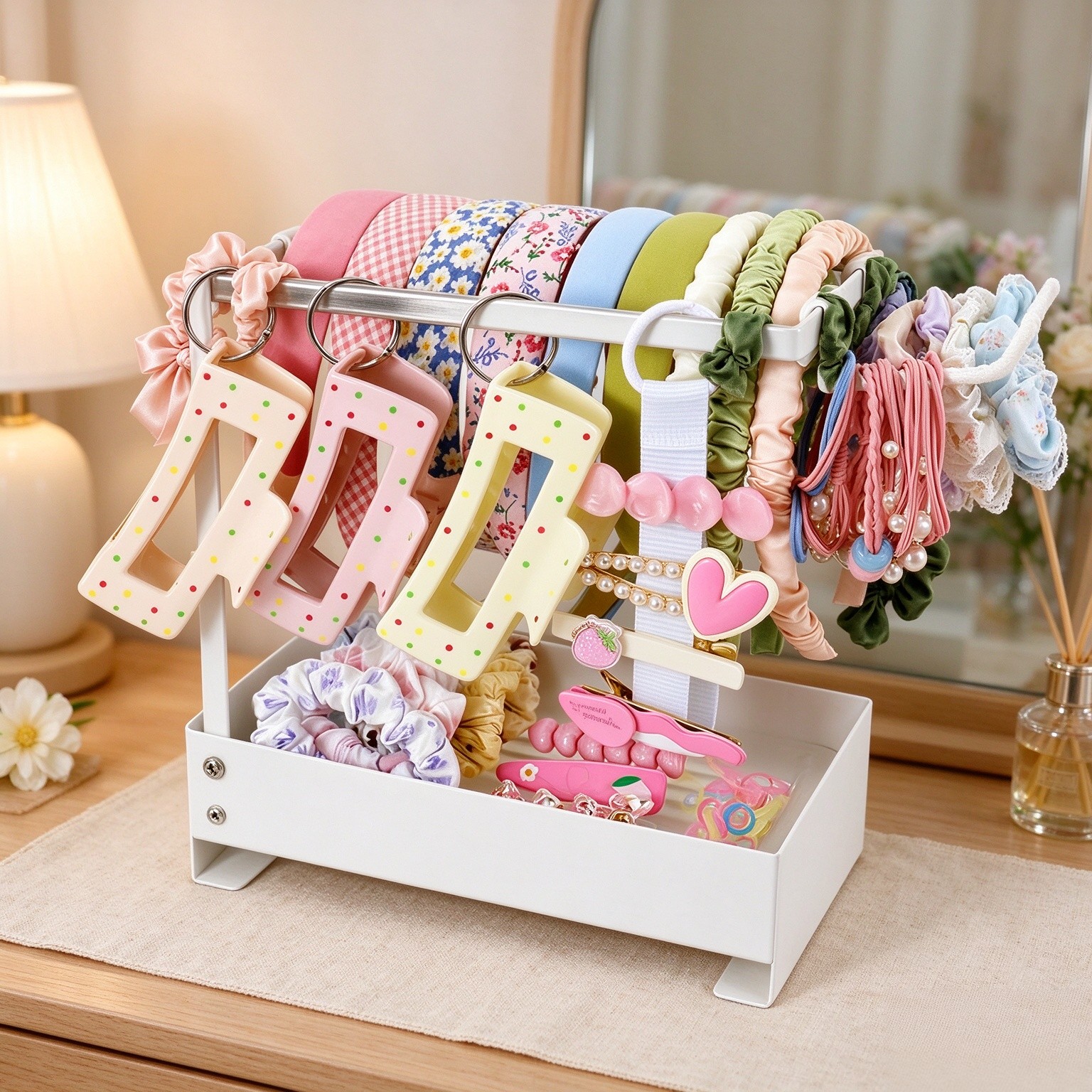 Girls Hair Accessories Organizer Headband Holder Storage for Hair Clip Tie