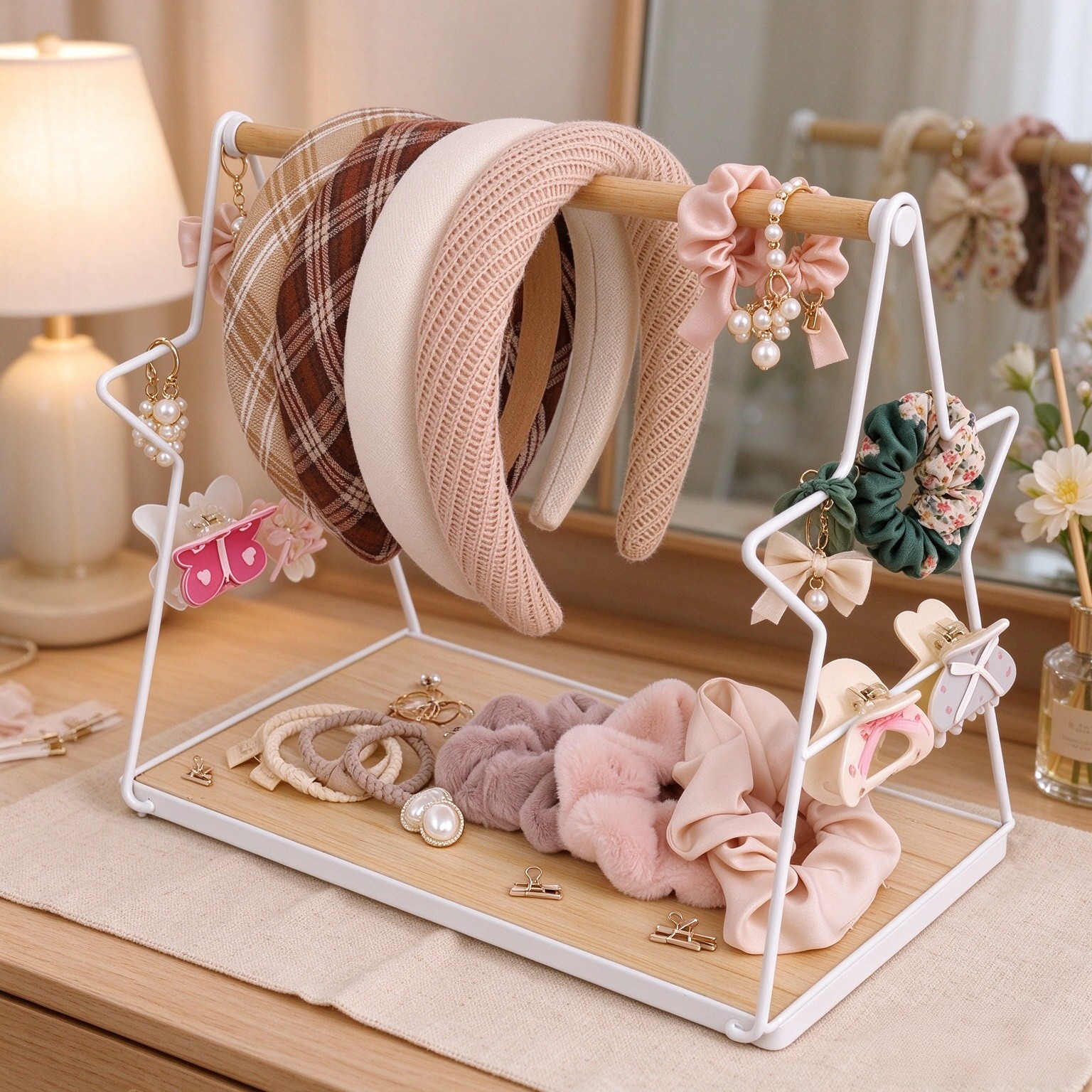 Headband&Hairband Holder Stand(White)