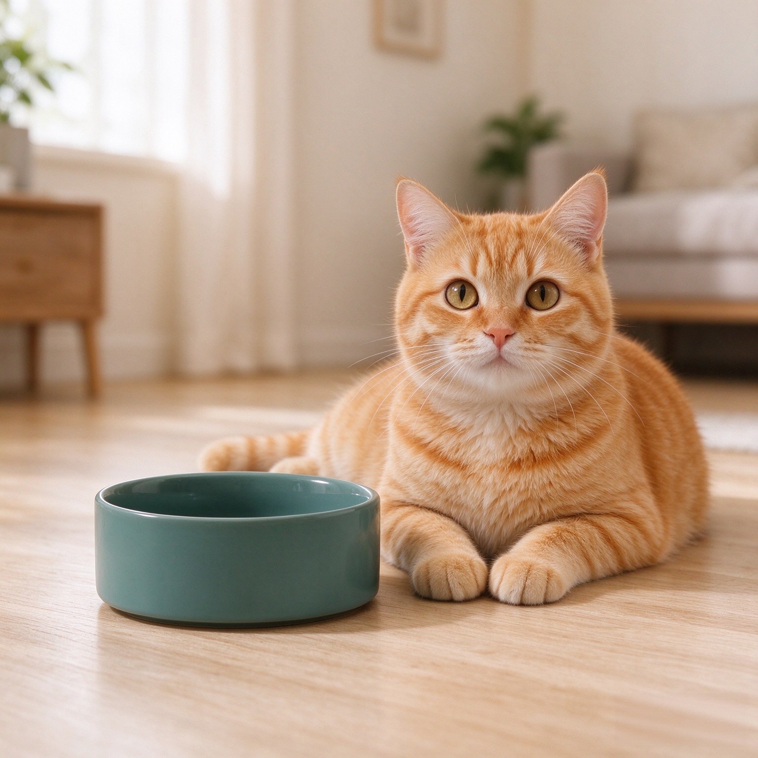 Cat Bowls Set of Two, 5.1” Ceramic Cat Food Bowls, Cat Water Bowl