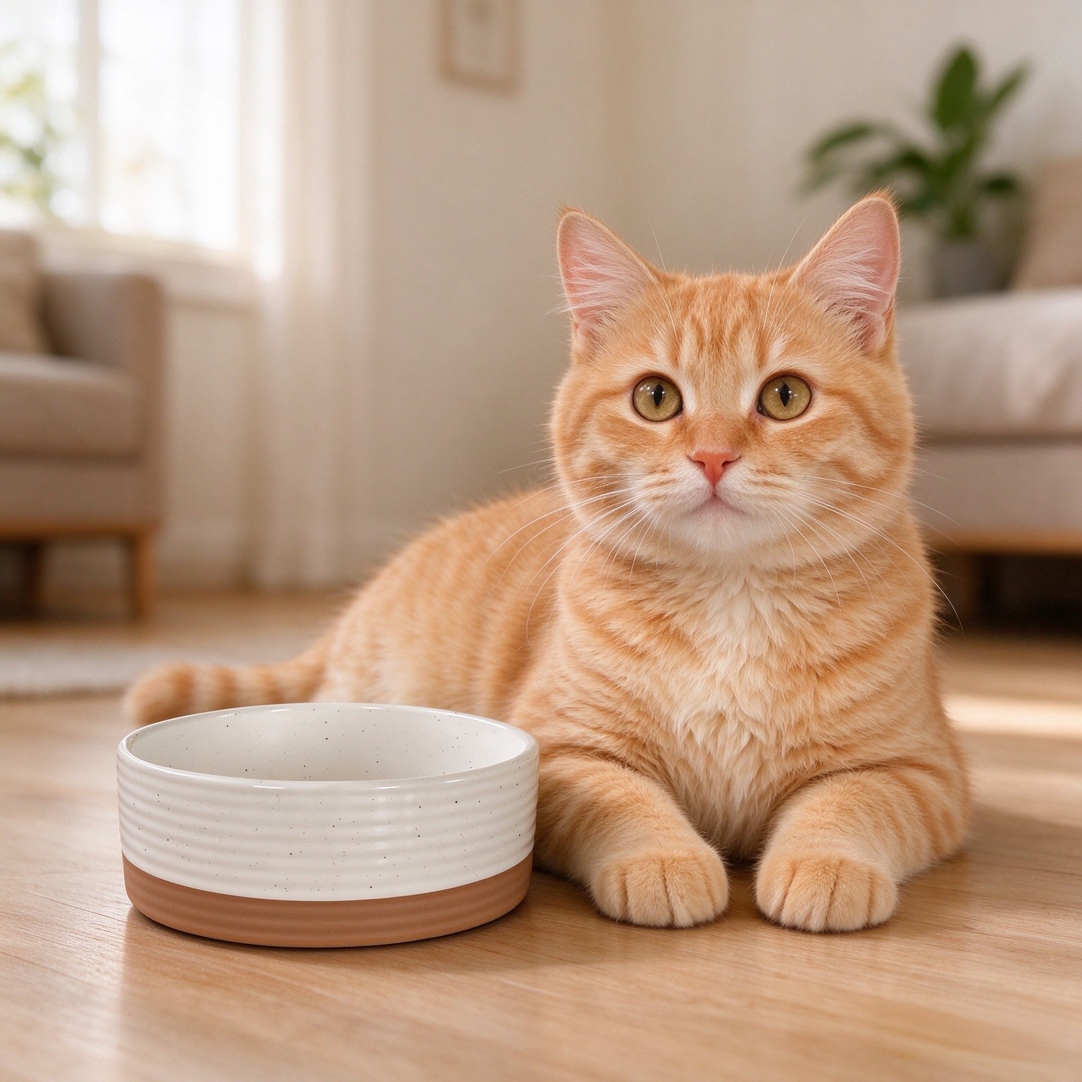 Mora Ceramic Pet Bowl Size Small - Food/Water Dish for Puppy Dogs, Cats, Guinea Pig, Rabbit, Hamster, Snake, ect. 11oz or 2 Cups - Basic Bowls for Your Dog or Cat, Mix and Match for a Set - Vanillla