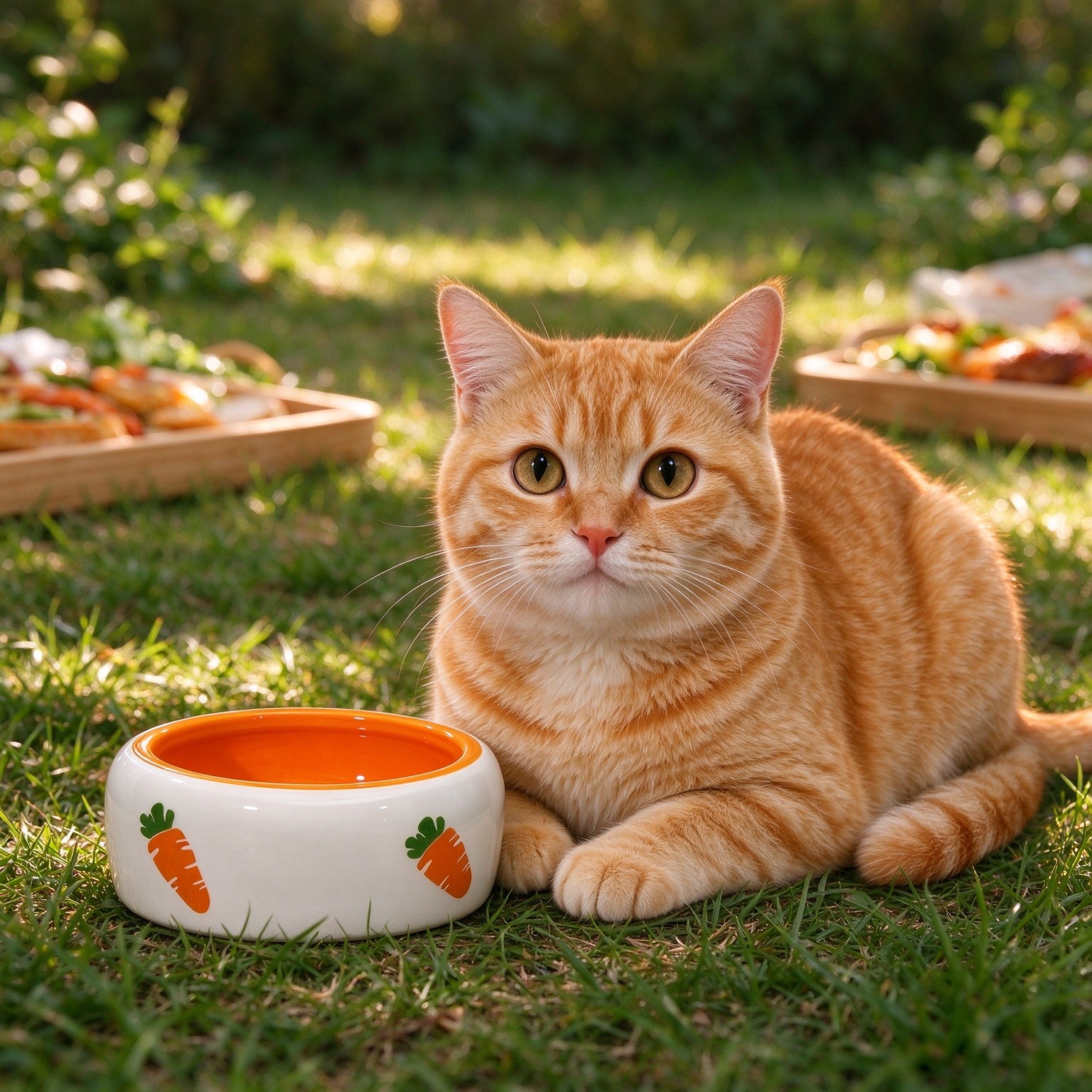 Ceramic Rabbit Food Bowl, Heavy Duty Anti Tip Low Profile (Round
