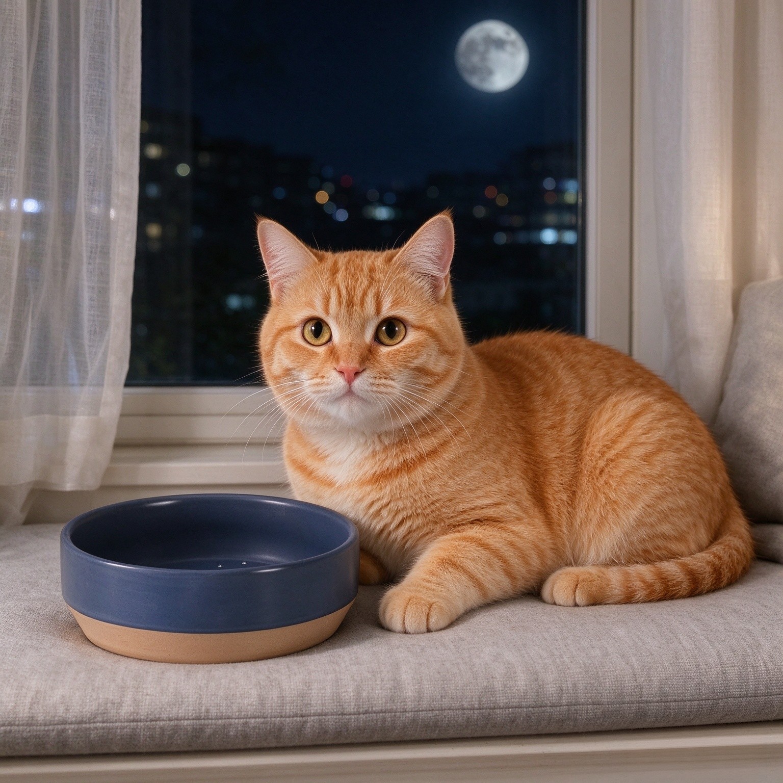 Fringe Studio Stoneware Pet Bowl, Medium, Celestial (479007), Dark Blue, Dishwasher & microwave safe
