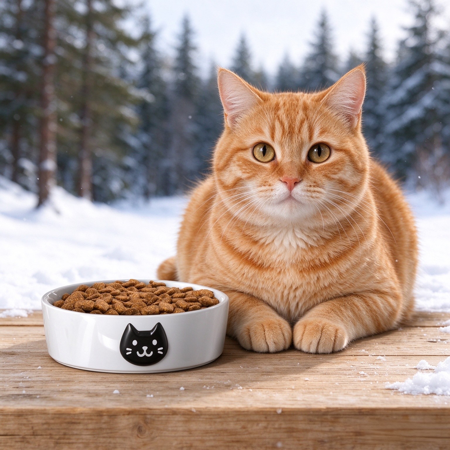 Ceramic Cat Bowls Set, 5.3''×1.5'', with Anti-Slip Rings, 1 Cup Capacity