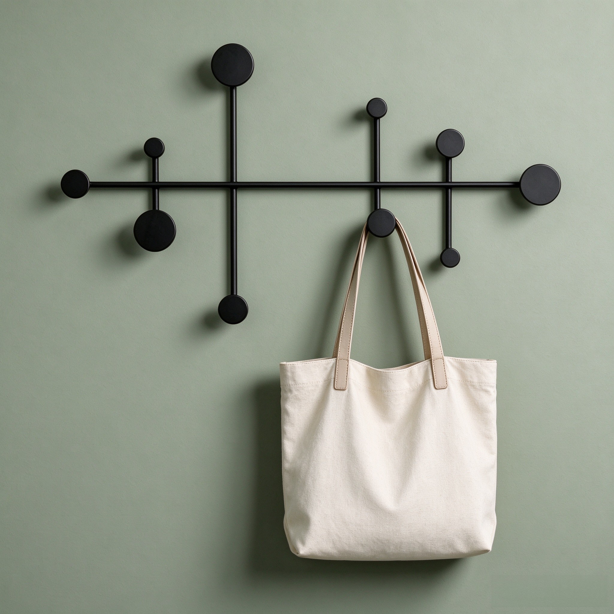 Kazai. 'Sval' Wall Wardrobe | Minimalist Coat Hook Design from Berlin | Modern Metal Wall-Mounted Coat Rack/Hooks | Black