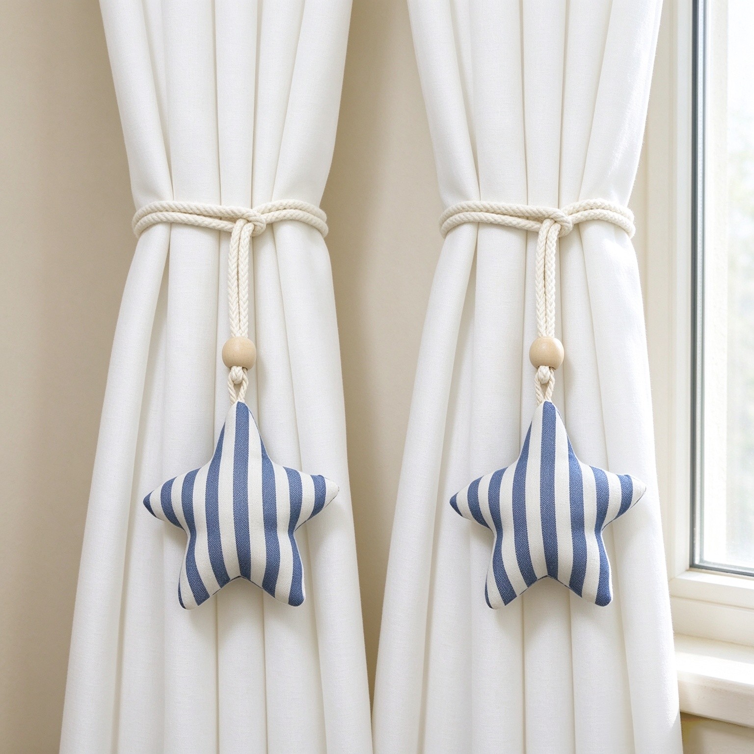 2 Packs Starfish Shell Curtain Tiebacks Ocean Style Curtains Buckle Curtain Tie Backs Decorative for Home Living Room Bedroom Office Car Decor