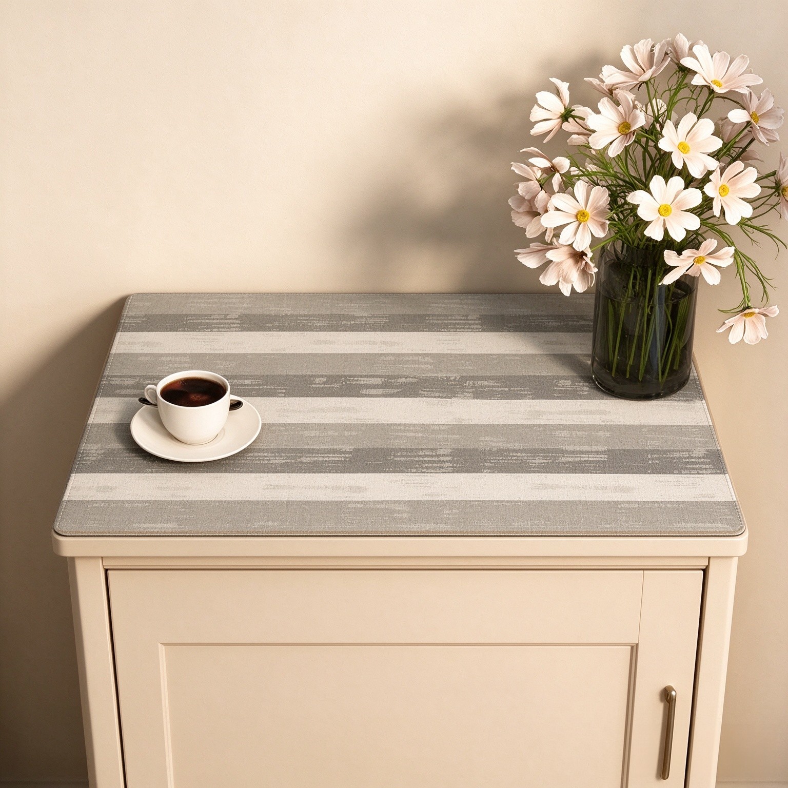 Leather Tablecloth Fitted Night Stand Cover for Top Small Bedside Table Cloth Dustcover Waterproof Wipeable Coffee Table Mat Dresser Cover Top for Bedroom Kitchen Dining Room Style 1 19.7 * 24 Inch