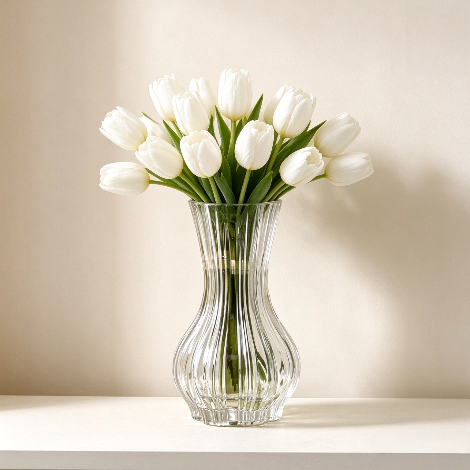 10" Decorative Modern Flower Vase for Floral Arrangements, Large Elegant Clear Glass Vase for Bouquet(Transparent) (Clear, 01)
