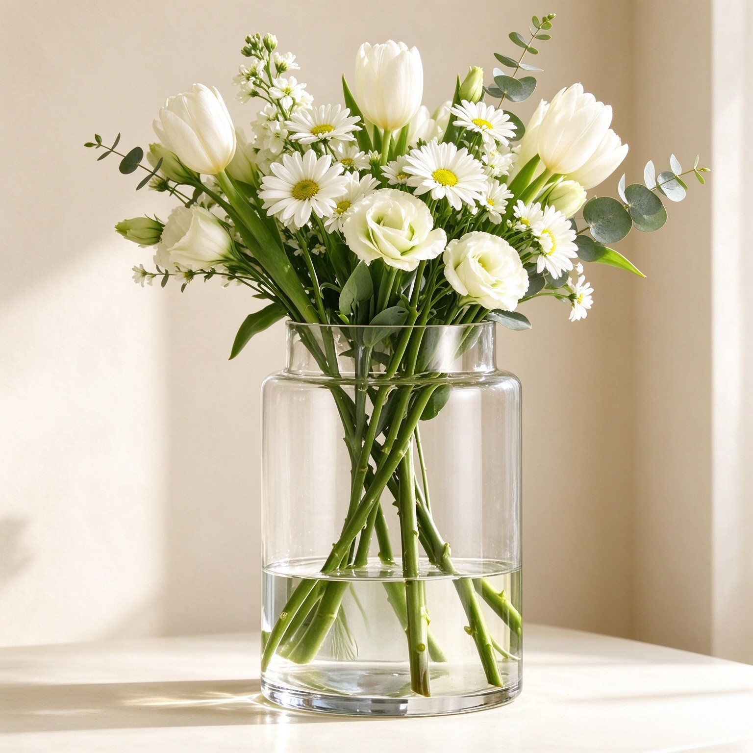 Clear Vases for Centerpieces, 9 Inch Large Glass Vase for Bouquet, Glasses Home Decor Modern Jarrones Decorativos for Wedding Living Room Dining Table Office