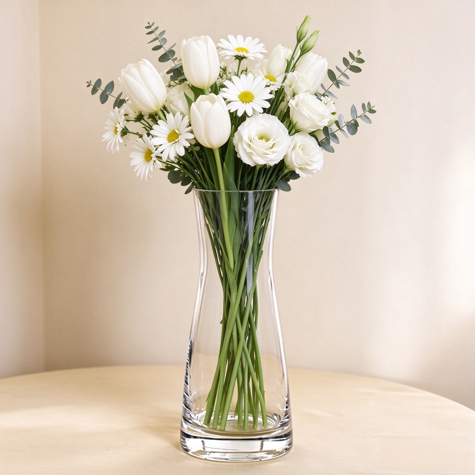 Aoderun Flower Vase for Decor 10" Clear Glass Vase for Centerpieces Large Vases for Flowers Dried Flower Home Decor Living Room Kitchen Office Wedding(Clear)