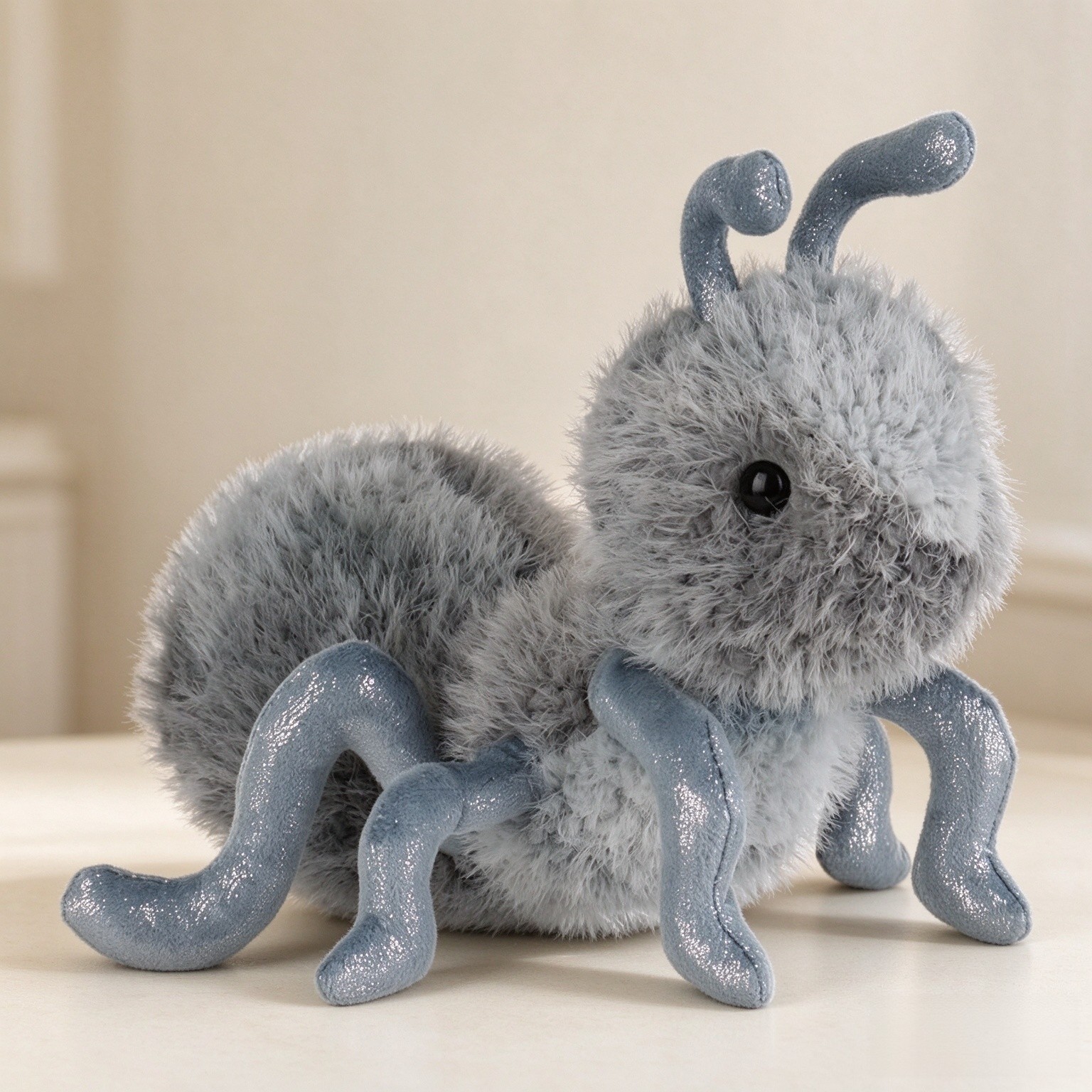 Apricot Lamb Ant Plush Soft Stuffed Animals Inect Plush Toys Fluffy Blue