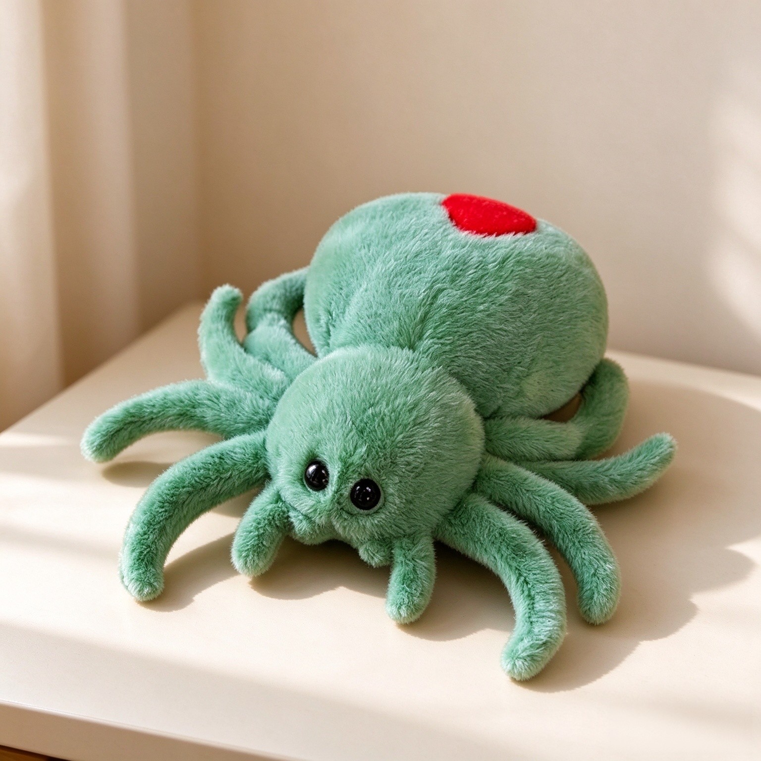 Halloween Stuffed Animal Spider Plush Soft Fur Huggable Green Spiders Pillow, Adorable Playtime Plush Toy,Stuffed Spider Super Soft Plush Doll Animal Toy for Kids & Adults 9.8inch