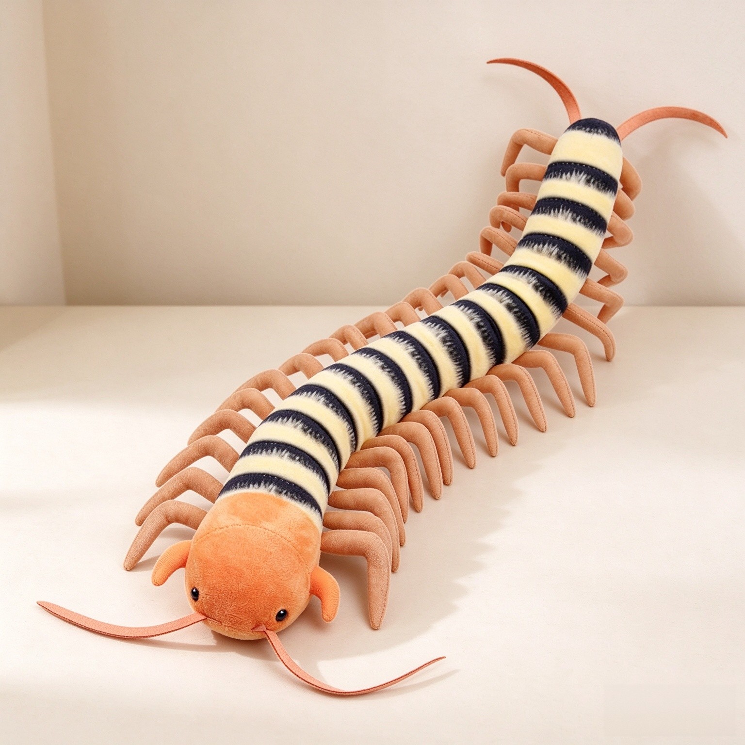 FRANKIEZHOU Centipede Stuffed Animal Plush- Yellow 23.6 Inch,Realistic Centipede Stuffed Toy for Kids, Home Decor, Cuddle Toy