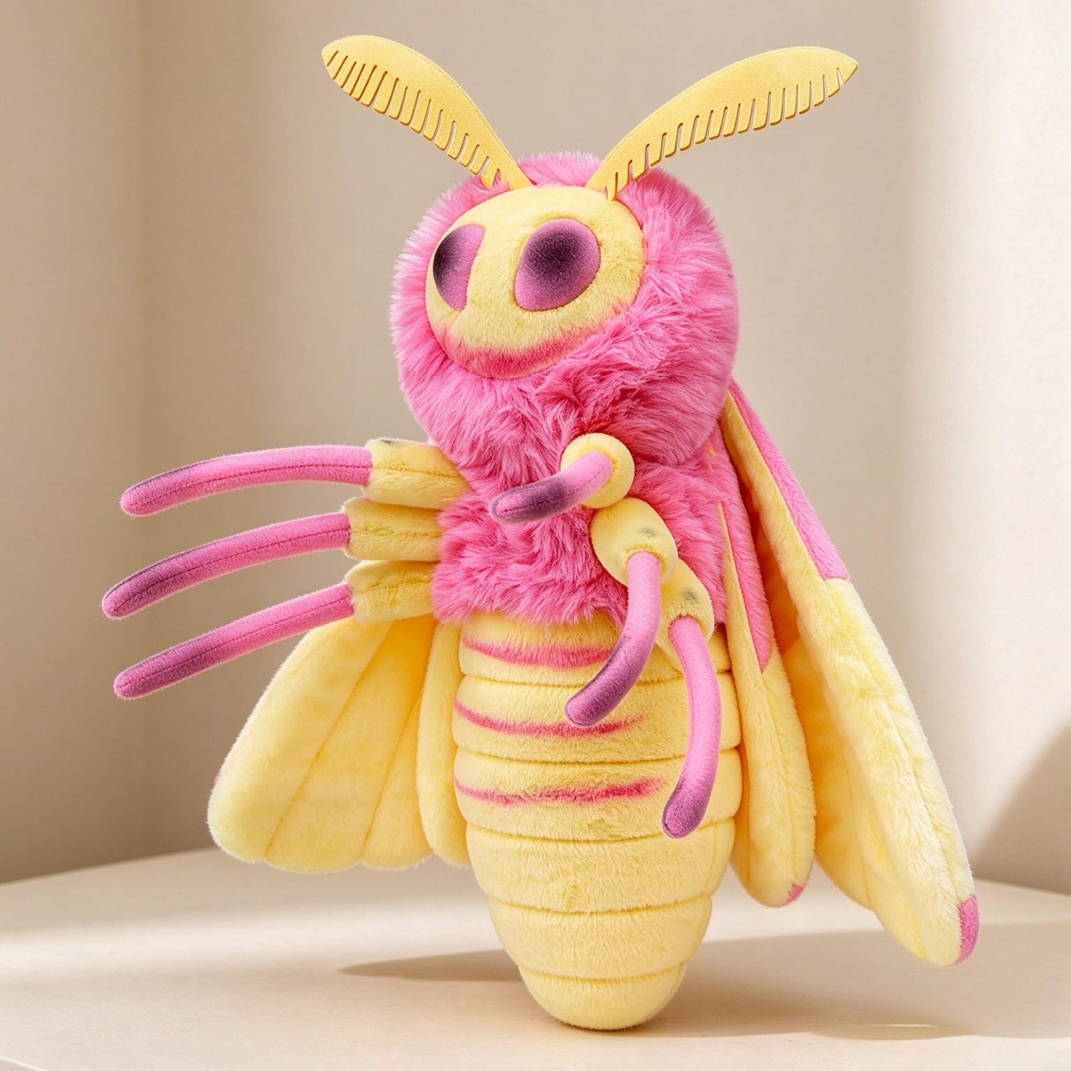 FRANKIEZHOU Rosy Maple Moth Stuffed Animal-11.8",Moth Baby Plush Toy, Soft Toy,Girl Toys,Gifts for Kids,Home Decor,Hugging Toy