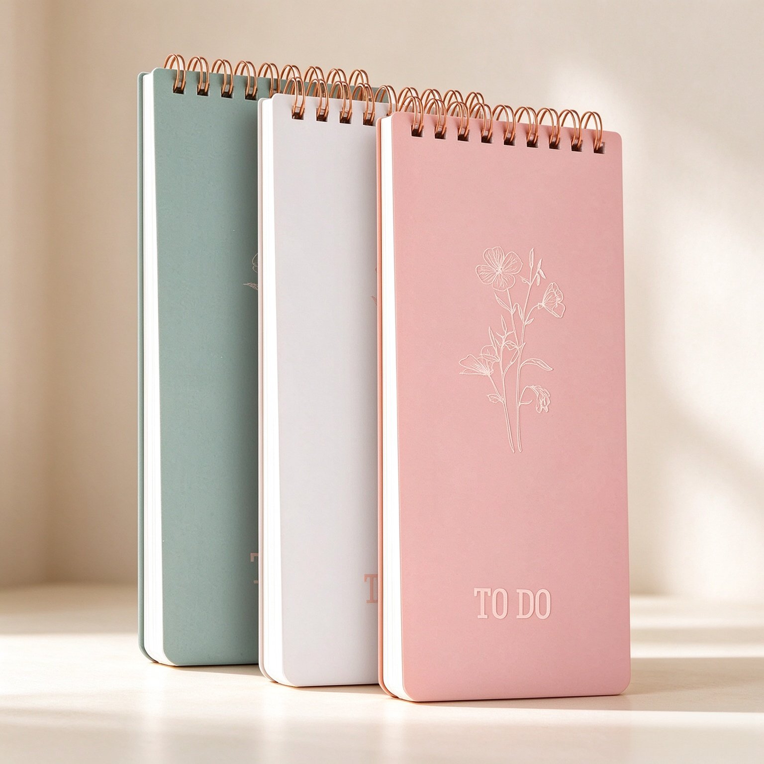 To Do List Notepad Set - 3-Pack, To Do List Notebook, Shopping List Notepads,Dated Pages & Checklist Layout, Portable Spiral Bound for To-Do Lists & Goals