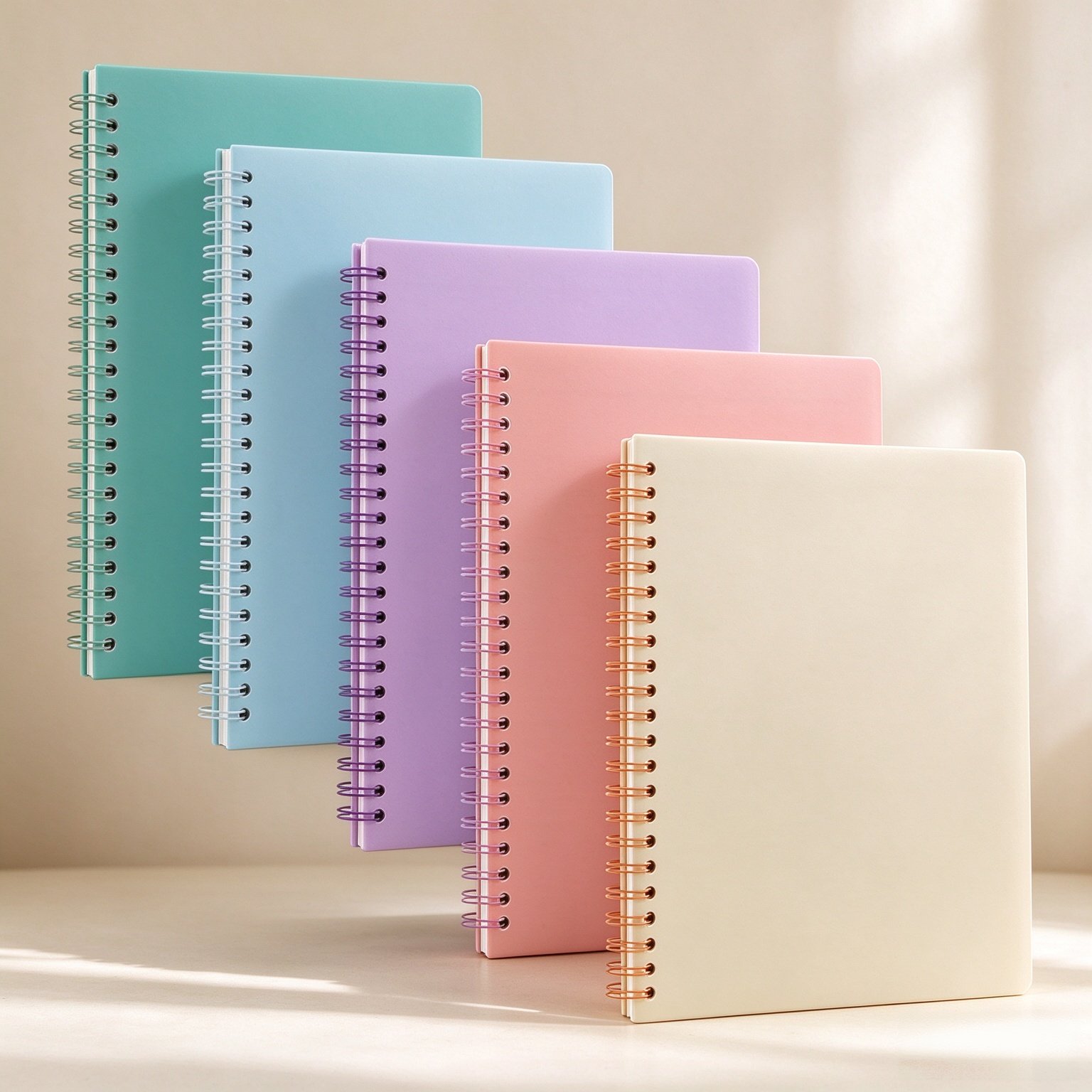 5 Pack Lined Spiral Journal Notebook for Women & Men, 8.3" x 5.7",80 Sheets/160 Pages College Ruled Notebook, A5 Plastic Hardcover Notebook for Office,School,Home