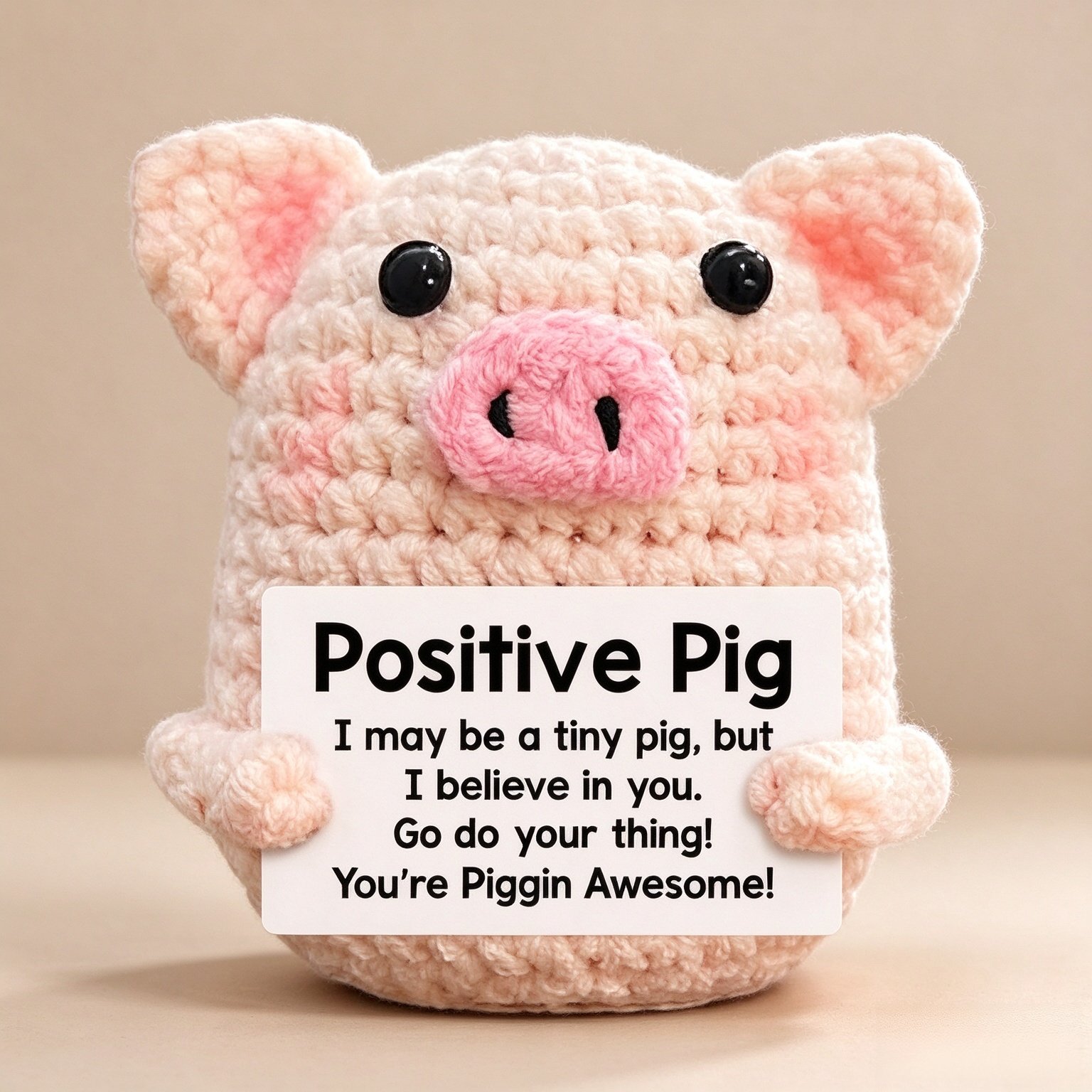 Funny Positive Crochet Pig Gifts for Women Friends