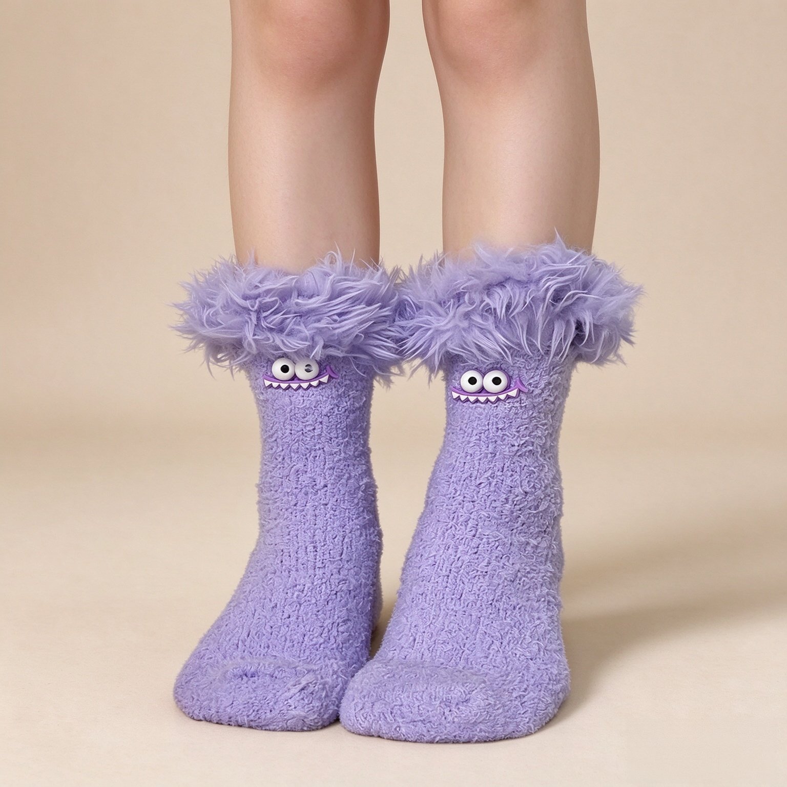 IMMEE Socks for Women Ladies' Big Mouthed Plush Lined Thickened Warm Coral Sleeping Home