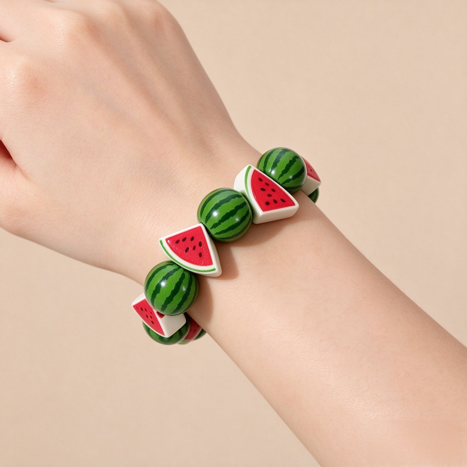 Fruit Beaded Bracelet for Women,Colorful Dopamine Summer Bracelets Lemon Watermelon Stretch Bracelets Adjustable Cute Unique Bracelet Jewelry Gifts