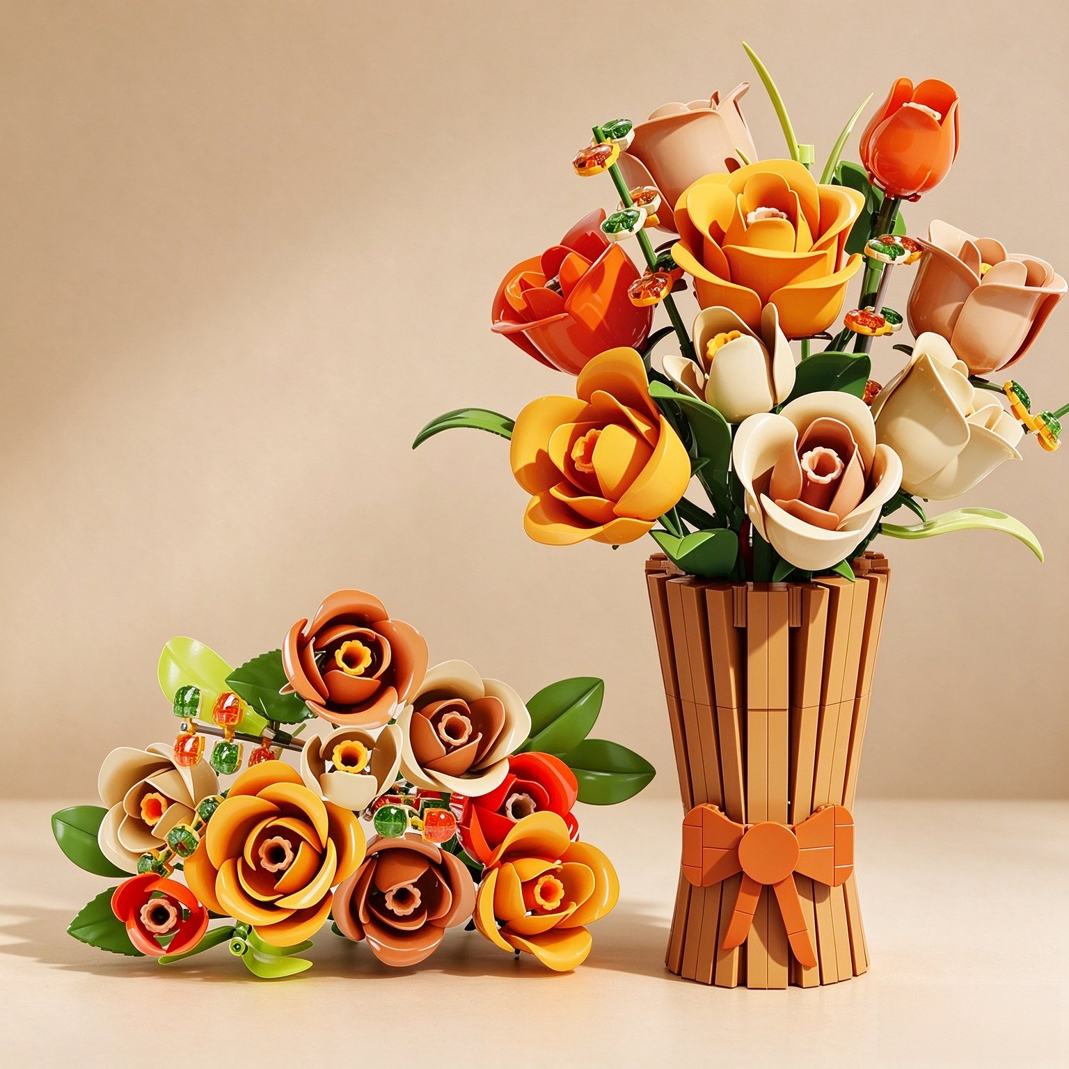 Flower Bouquet Building Set, 868 PCS Rose Botanical Collection Kit