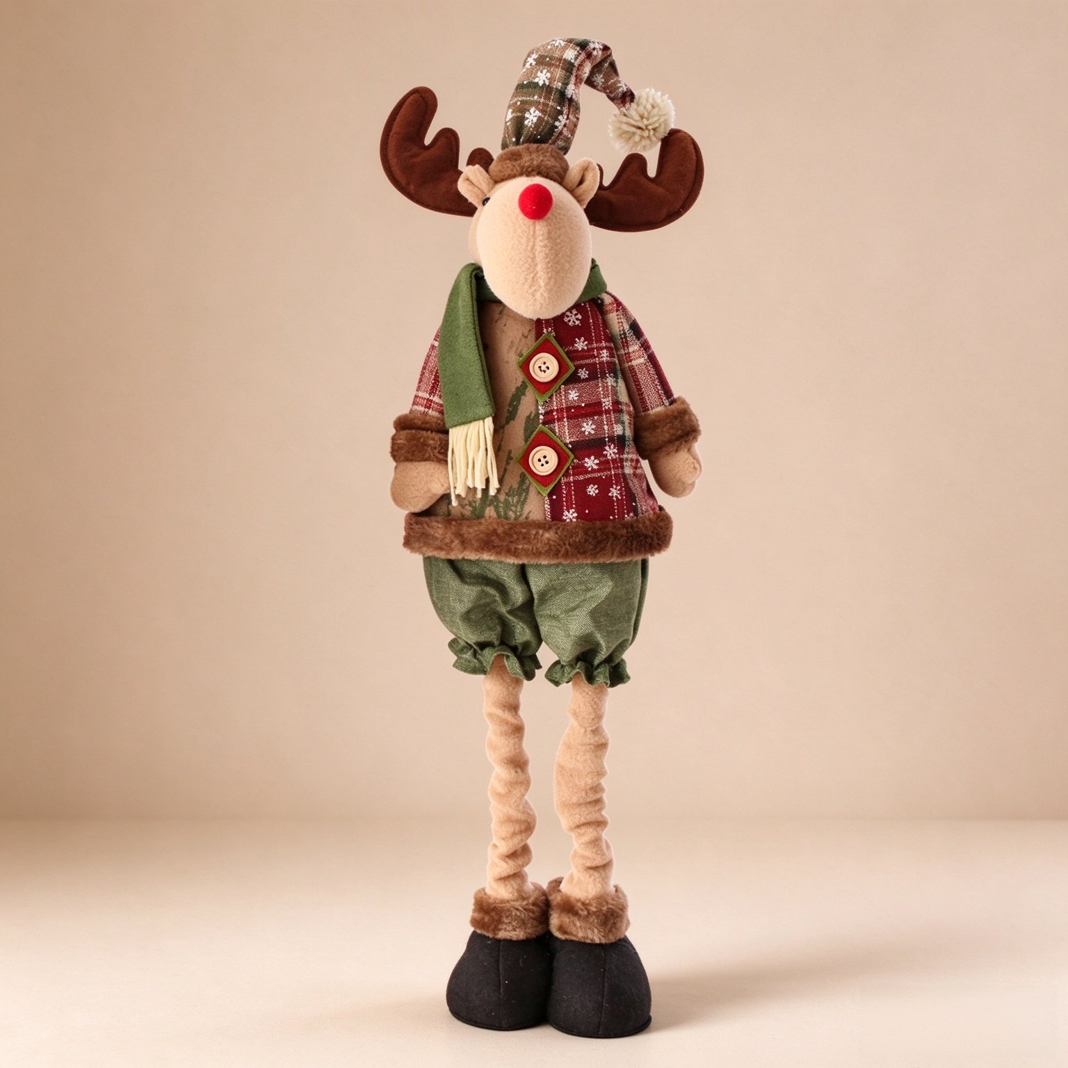 Ochine Christmas Gnome Plush with Telescopic Legs, Santa Claus Snowman Reindeer Christmas Decorations Standing Plush Figurine Telescopic Legs Xmas Party Ornament Holiday Standing Gnome Doll Gift