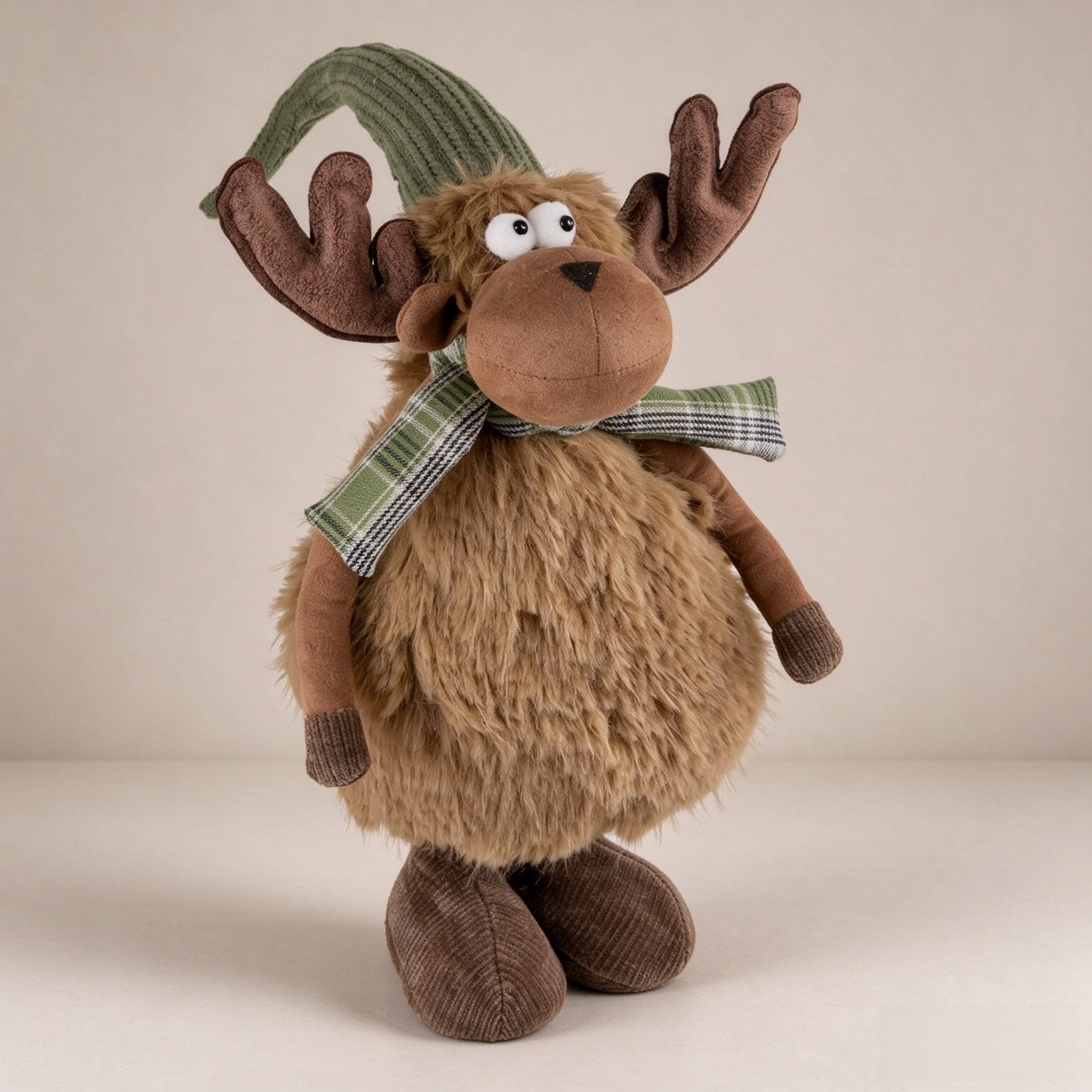 Northlight Whimsical Moose Gnome with Bendable Hat Arms and Antlers Christmas Figurine, 13", Brown